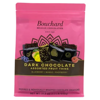 BOUCHARD FRUIT THINS DARK CHOCOLATE 21.12 OUNCE BAG