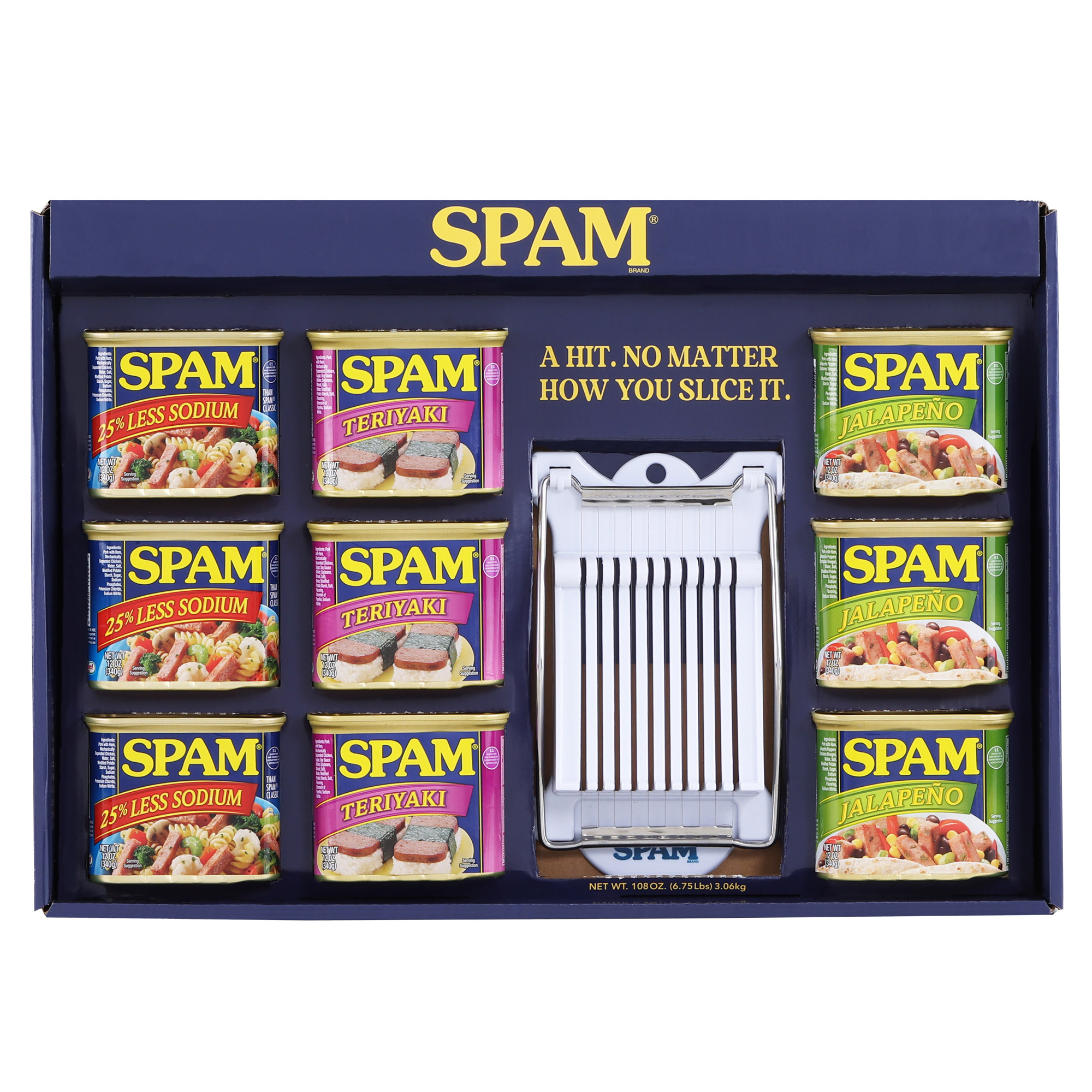 SPAM Variety Gift Set  9 Tins With Slicer  108 oz. Total