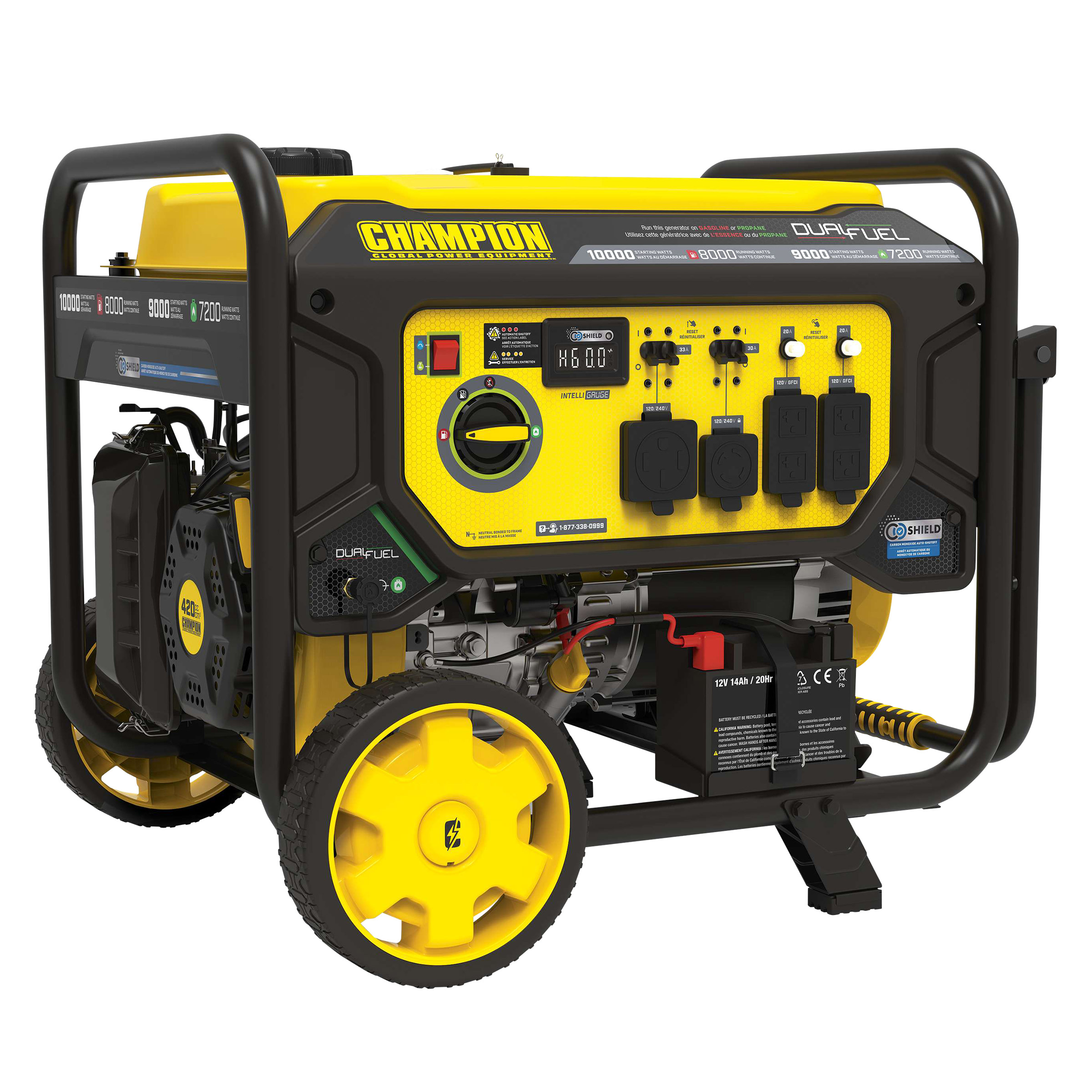 Champion 8,000W Running / 10,000W Peak Dual Fuel Generator with CO Shield