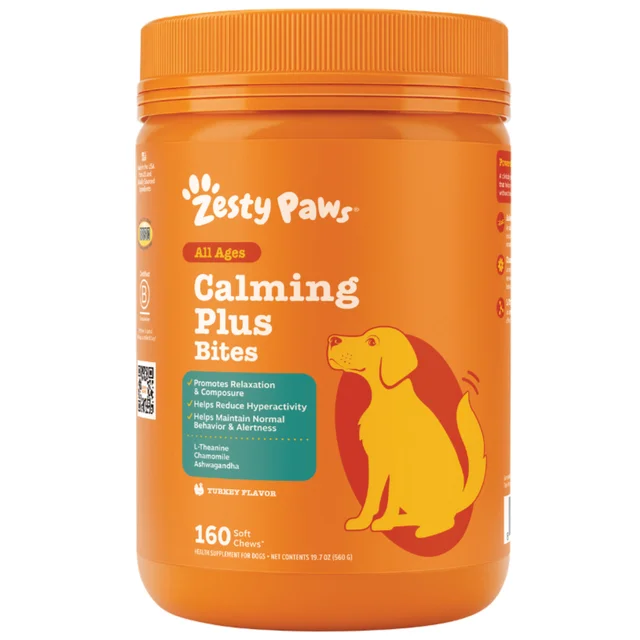 Zesty Paws Calming Plus for Dogs, Turkey Flavor, 160-count