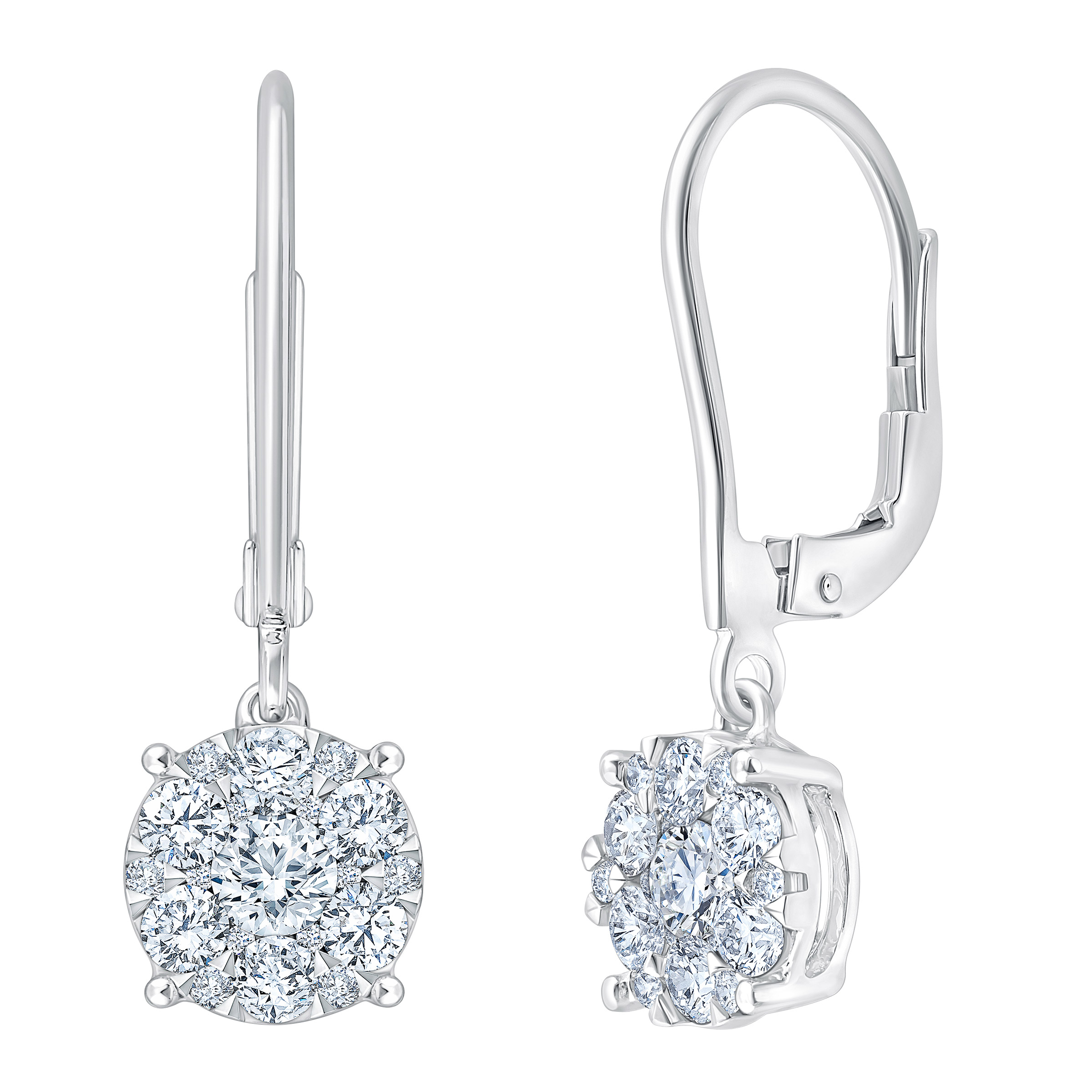Round Brilliant Diamond Drop Earrings (1.00 ctw)
