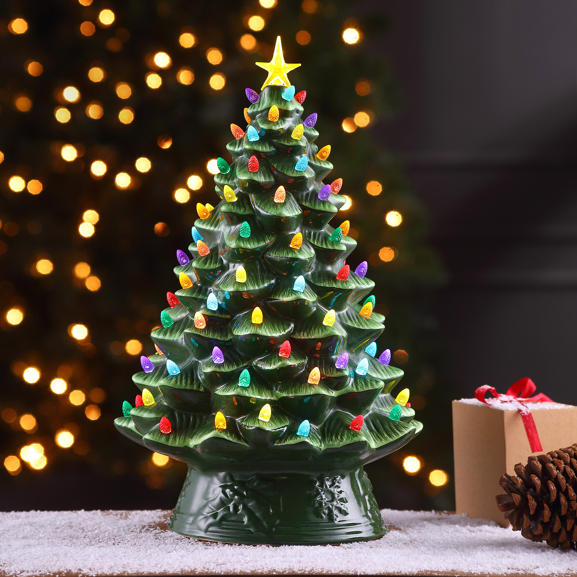 Ceramic Vintage Tree with LED Lights | Costco