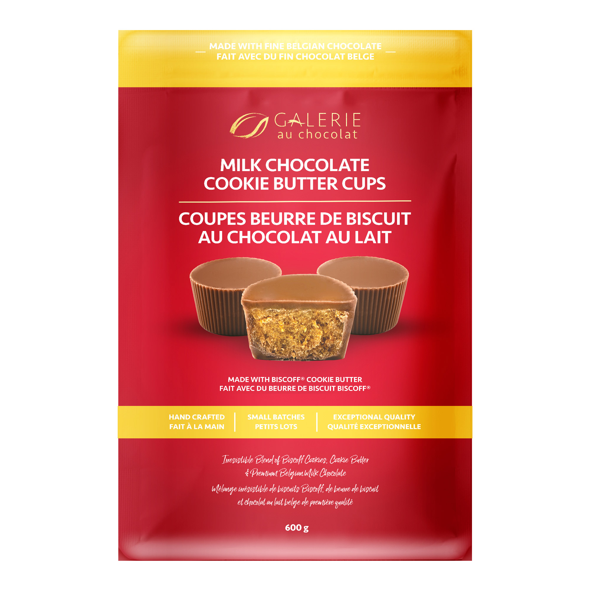 Galerie au Chocolat Milk Chocolate Cookie Butter Cups, 600 g