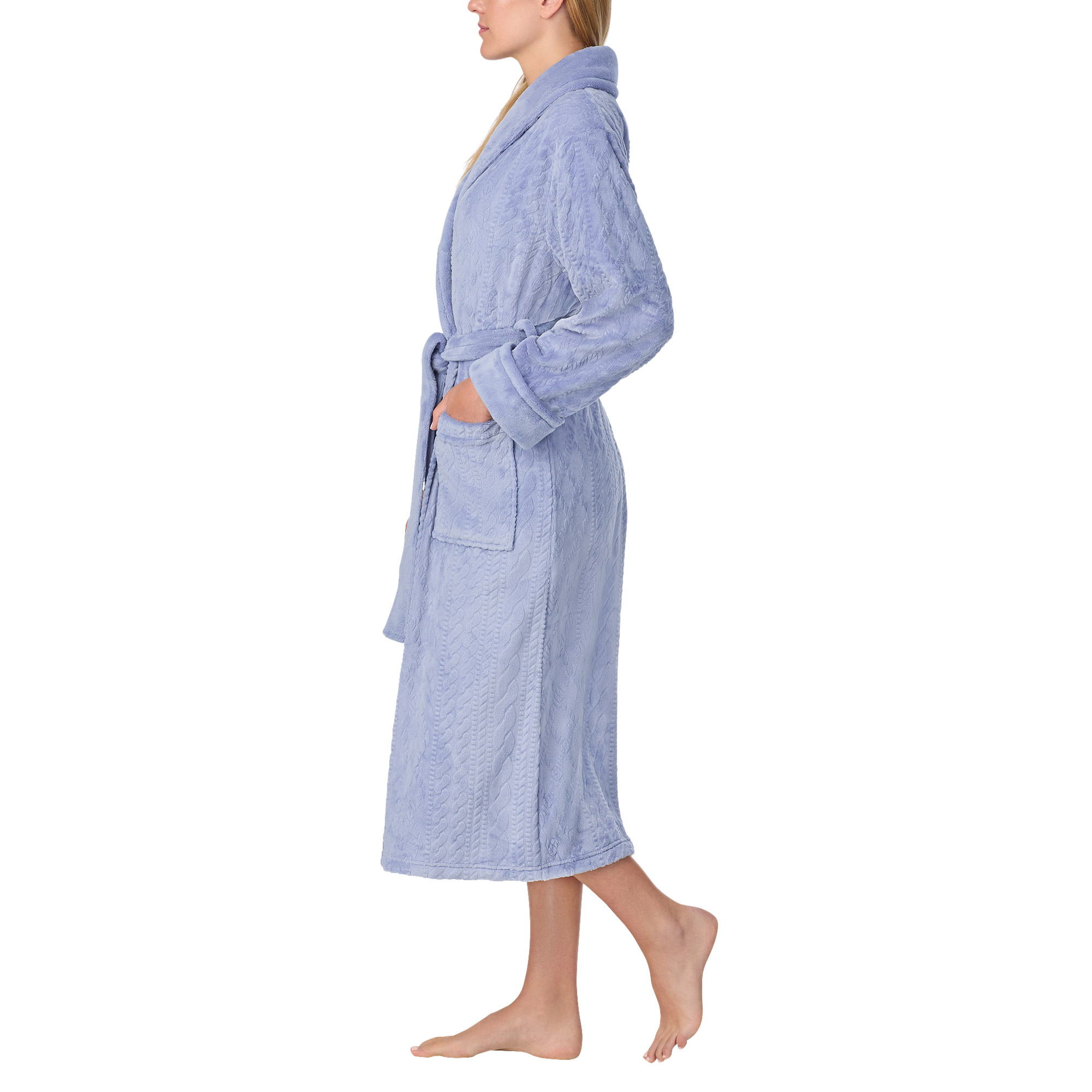 Room Service Women's Cable Texture Plush Robe | Costco