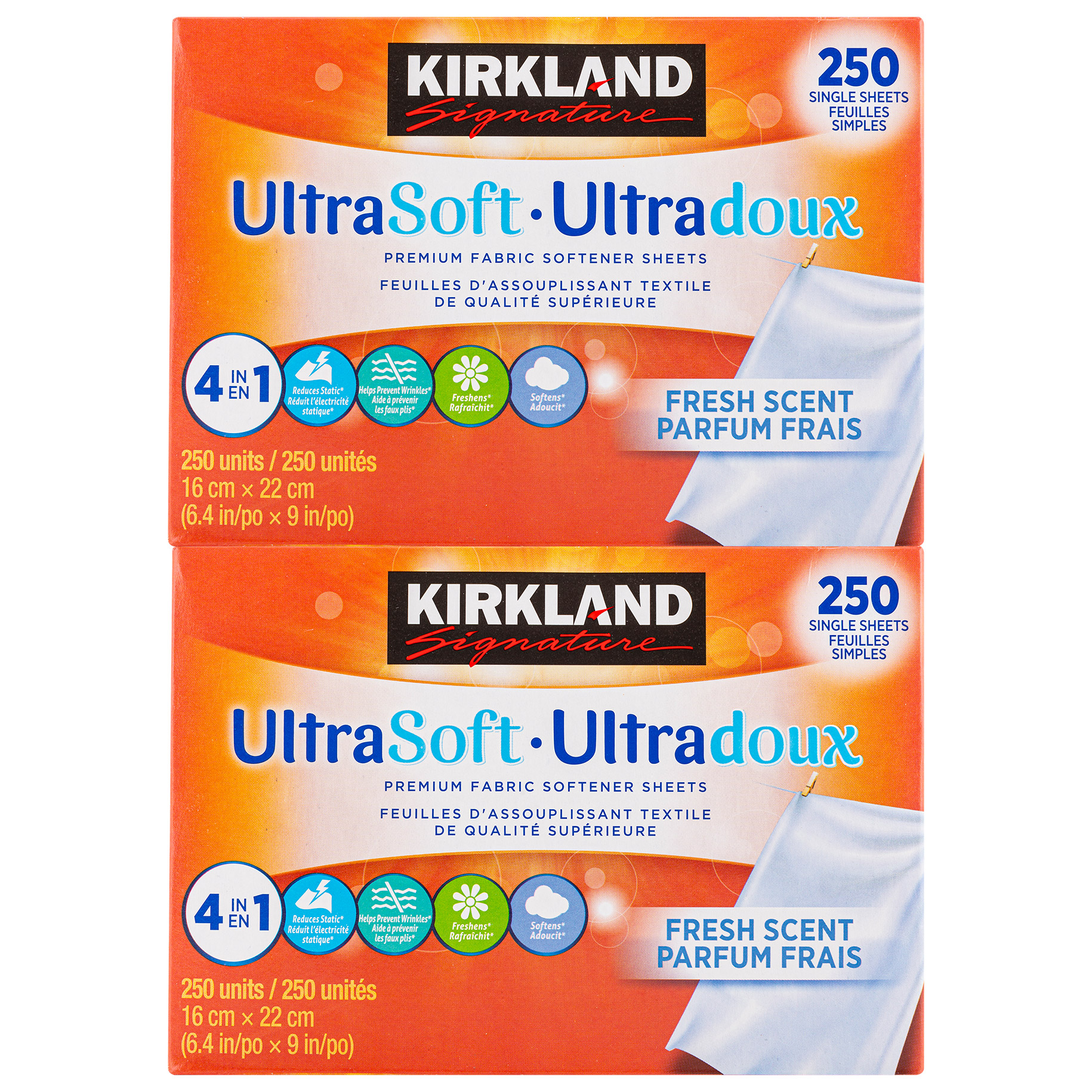 Kirkland Signature UltraSoft Premium Fabric Softener Sheets, 2-pack