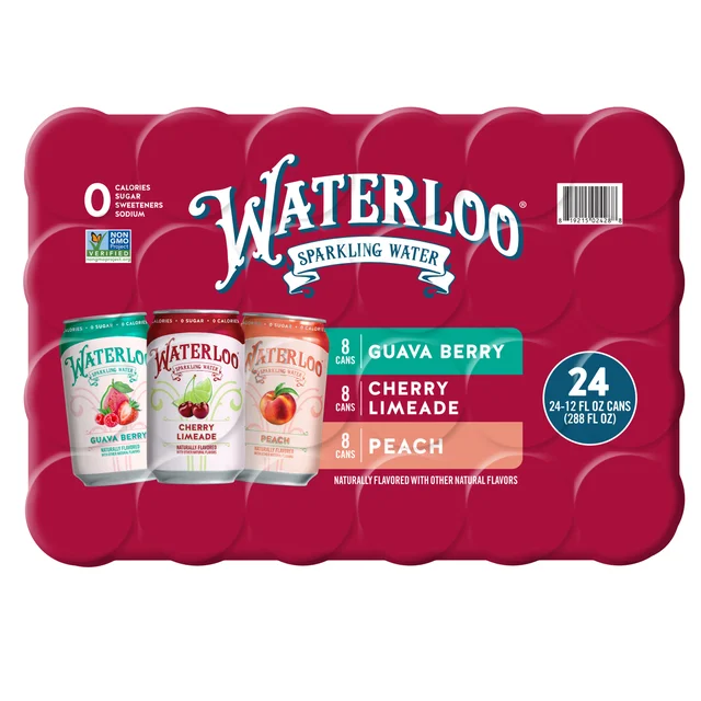 Waterloo Sparkling Water, Variety Pack, 12 fl oz, 24-count