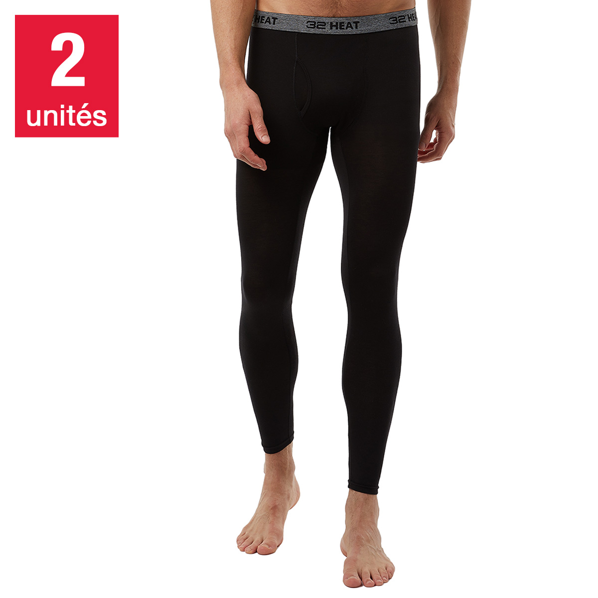32 Degrees - Pantalons de base Eco Heat pour homme, Paquet de 2