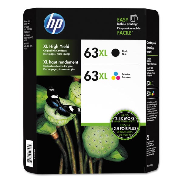 HP 63XL High Yield Ink Cartridge, Black & Tri-Color, Combo Pack | Costco HP 63XL High Yield Ink Cartridge, Black & Tri-Color, Combo Pack | Costco