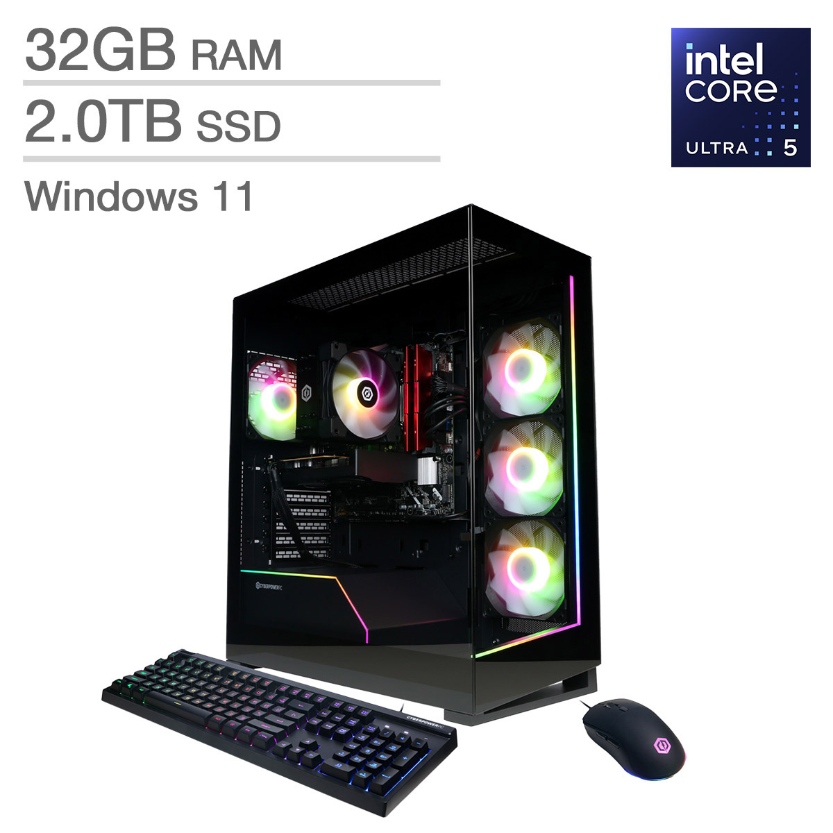 CyberPowerPC Gamer Xtreme Gaming Desktop, Intel Core Ultra 5 225F - 32GB RAM, 2TB SSD, 8GB NVIDIA GeForce RTX 5060