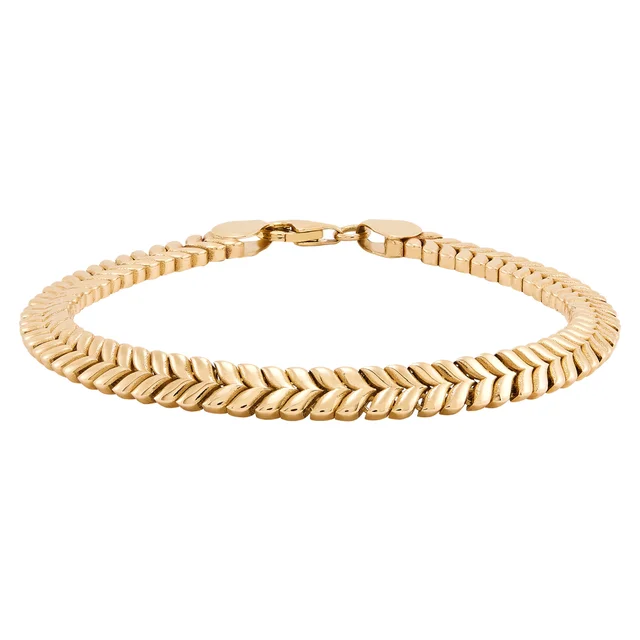 14kt Yellow Gold Chevron Bracelet
