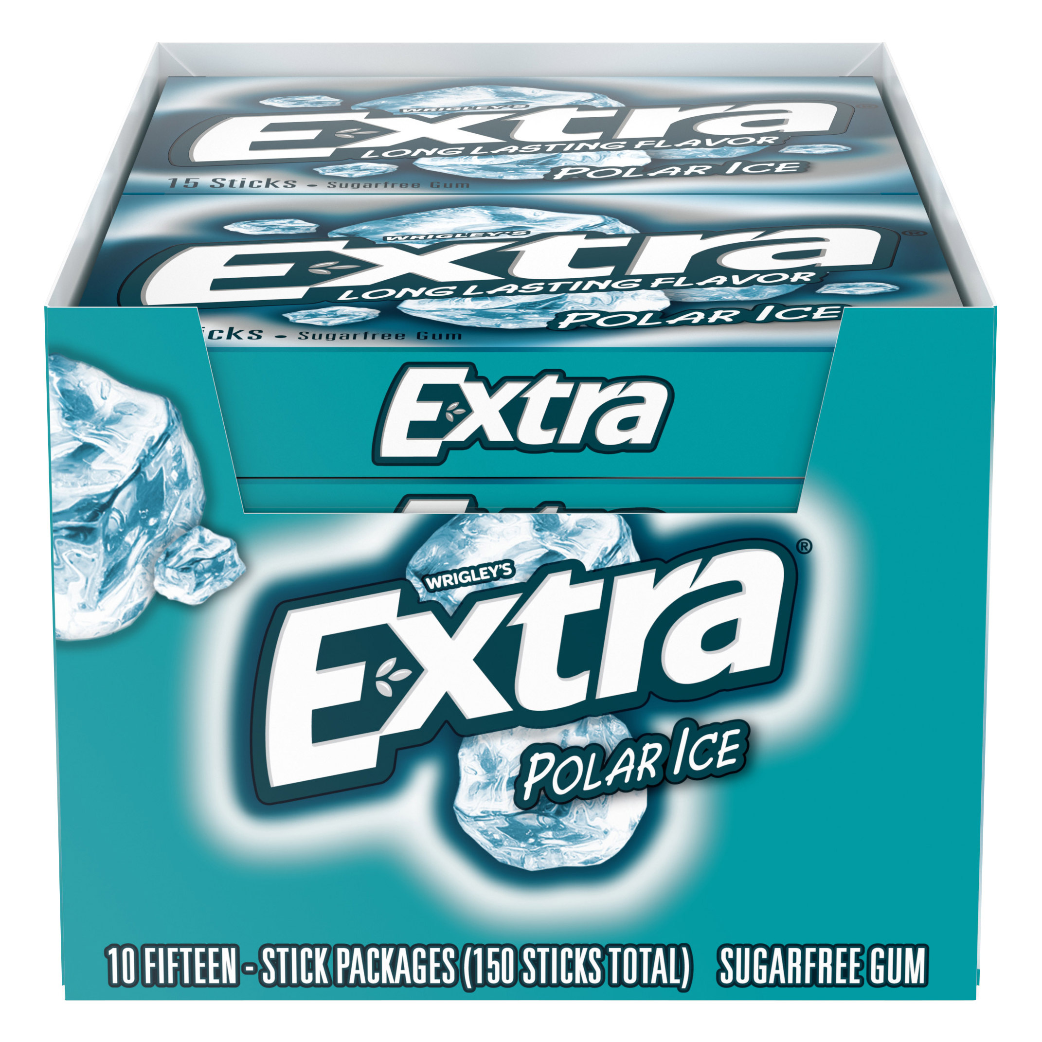 Extra Sugar Free Gum  Polar Ice Chewing Gum  15 Sticks  10-count