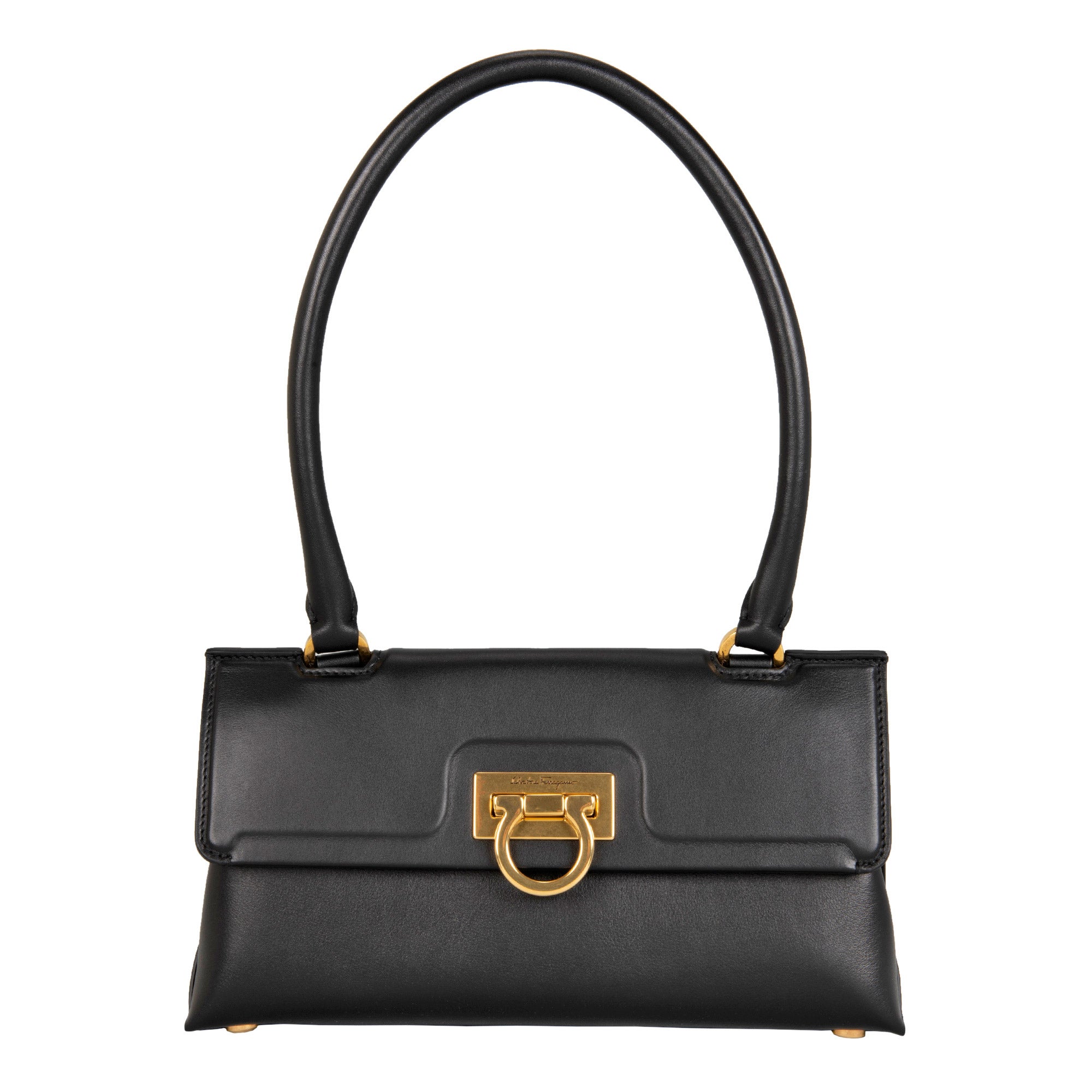Ferragamo Swing Top Handle Bag, Black | Costco