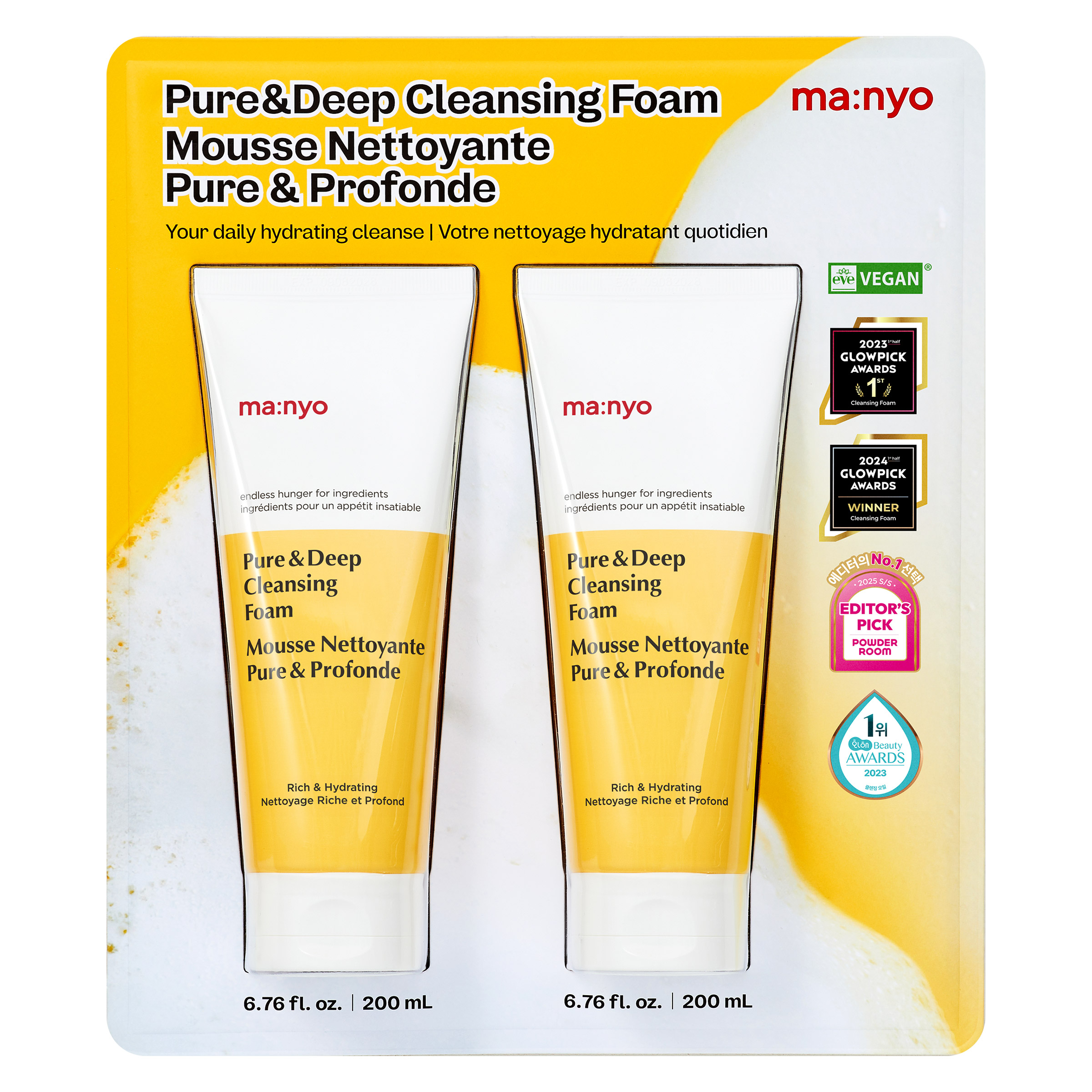 Ma:nyo Pure and Deep Cleansing Foam, 2 x 200 mL