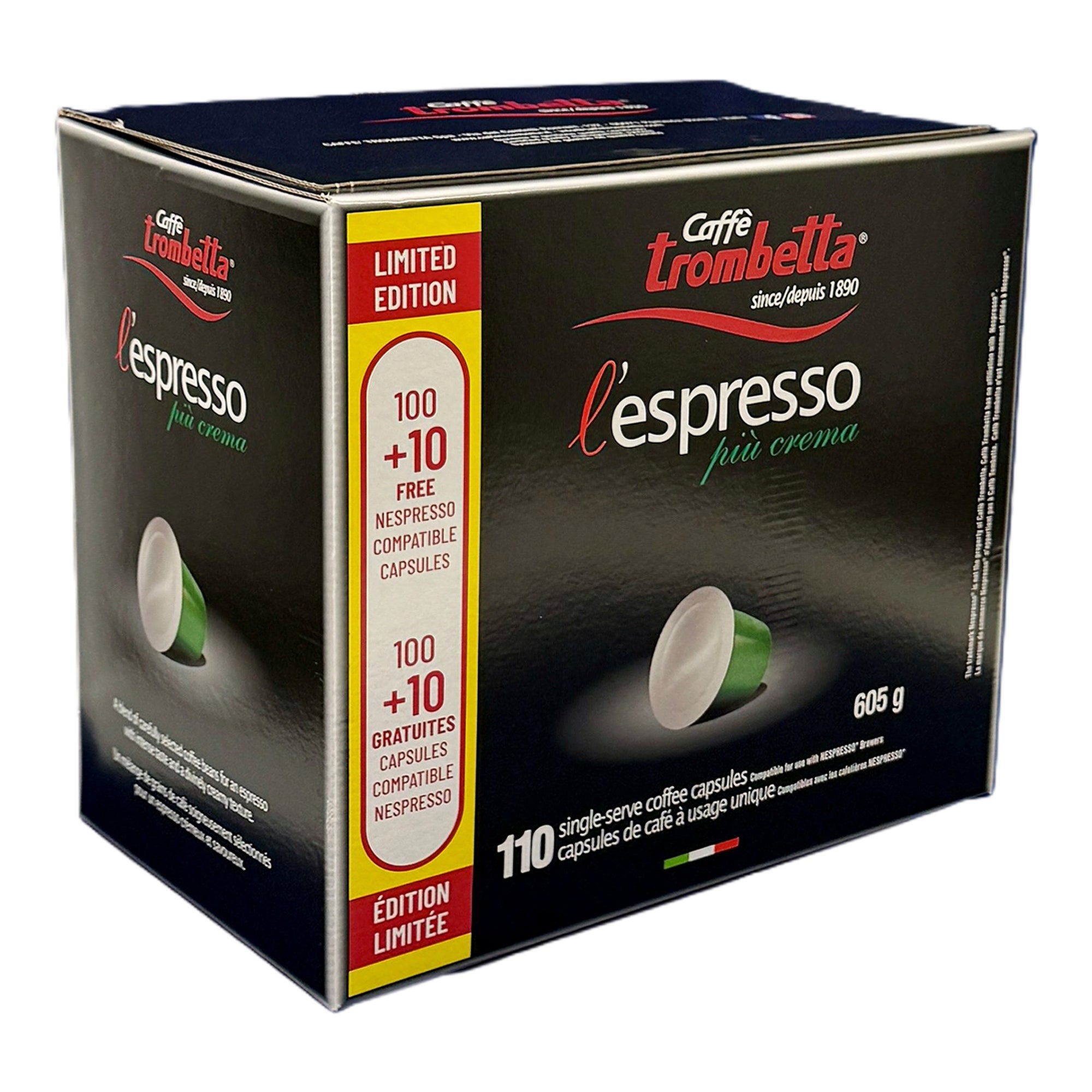 Caffè Trombetta Espresso Coffee Capsules Pack of 110 | Costco