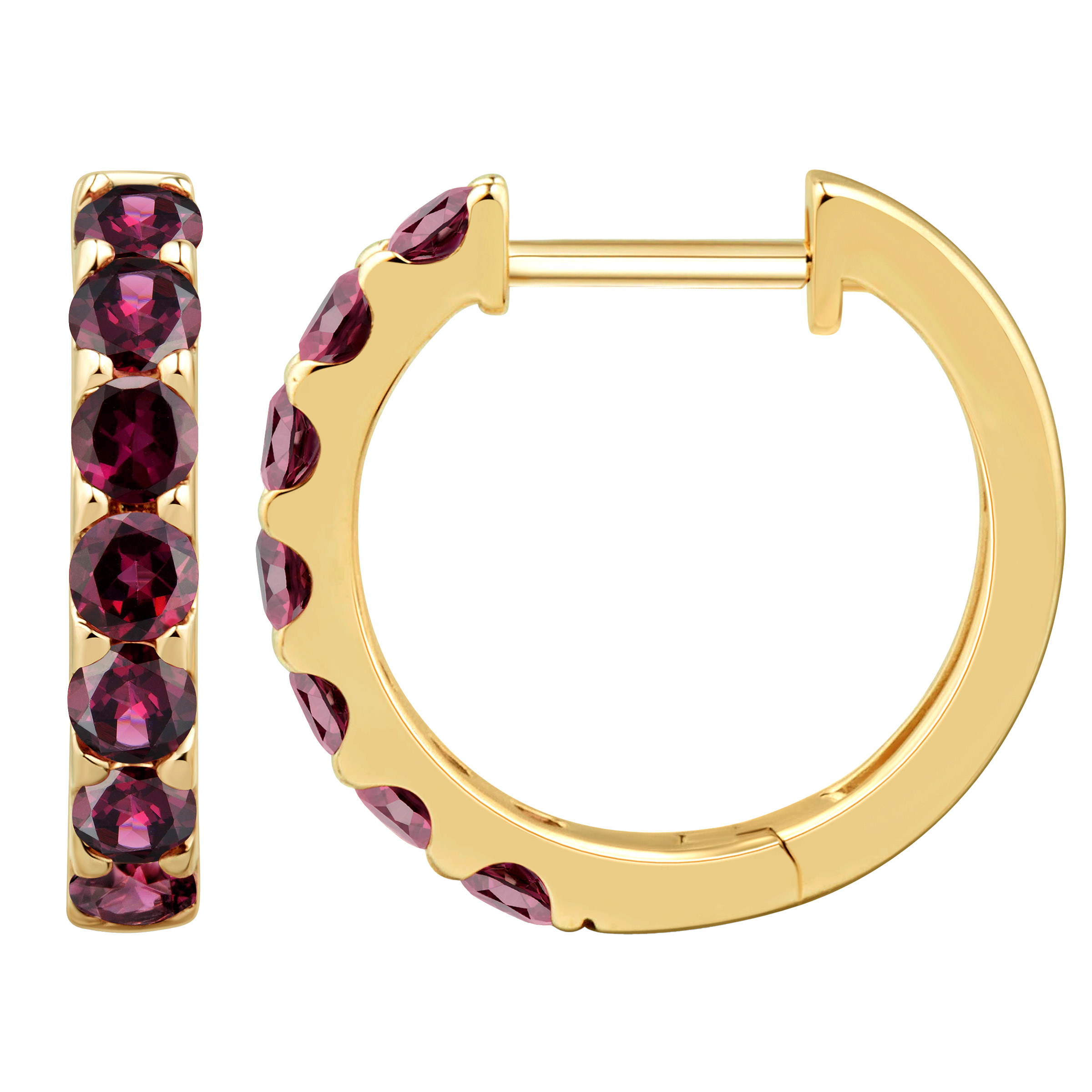 Round Cut Rhodolite Garnet Earrings