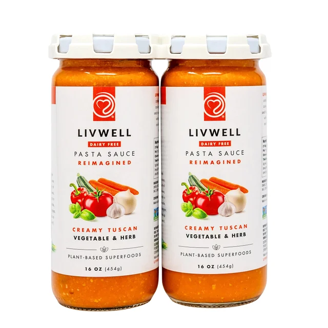 LIVWELL CREAMY TUSCAN PASTA SAUCE 2/16 OUNCE JARS
