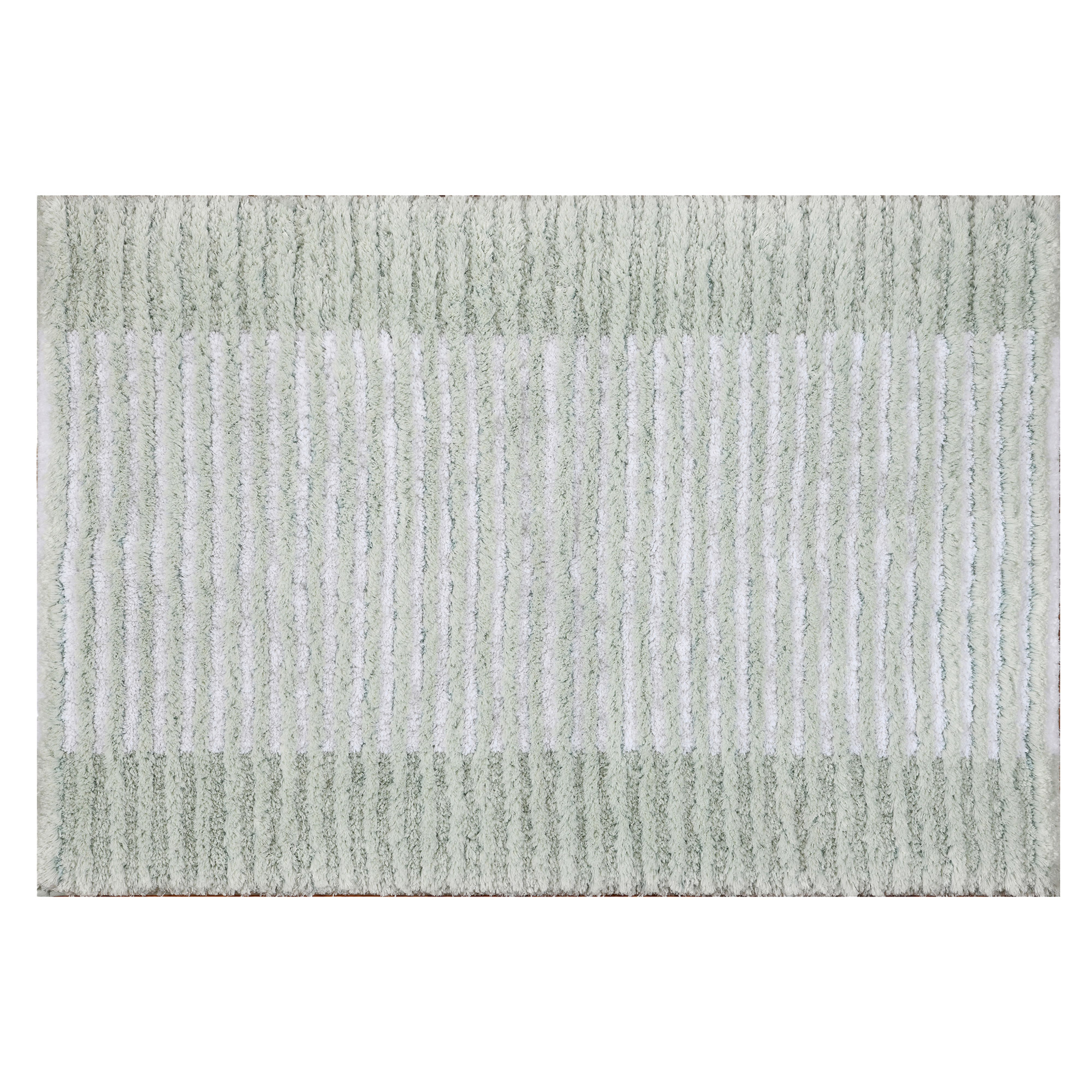 Textured Stripe Microfiber Bath Rug