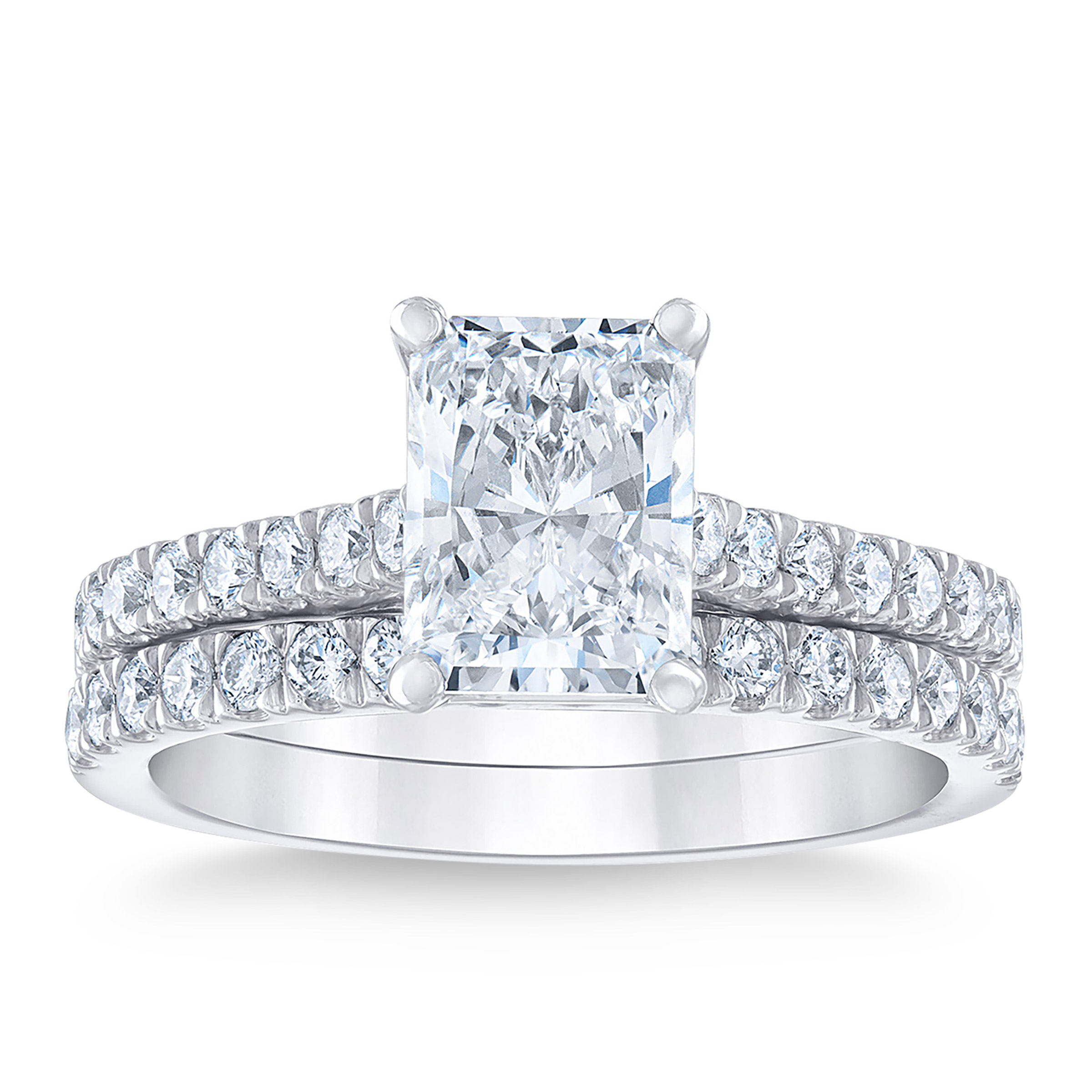 Radiant Cut ctw VS1 Clarity, G Color Diamond Platinum Wedding