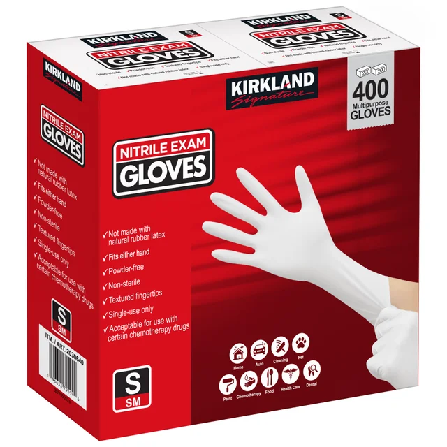 KIRKLAND SIGNATURE NITRILE EXAM GLOVE SMALL 2/200 CT
