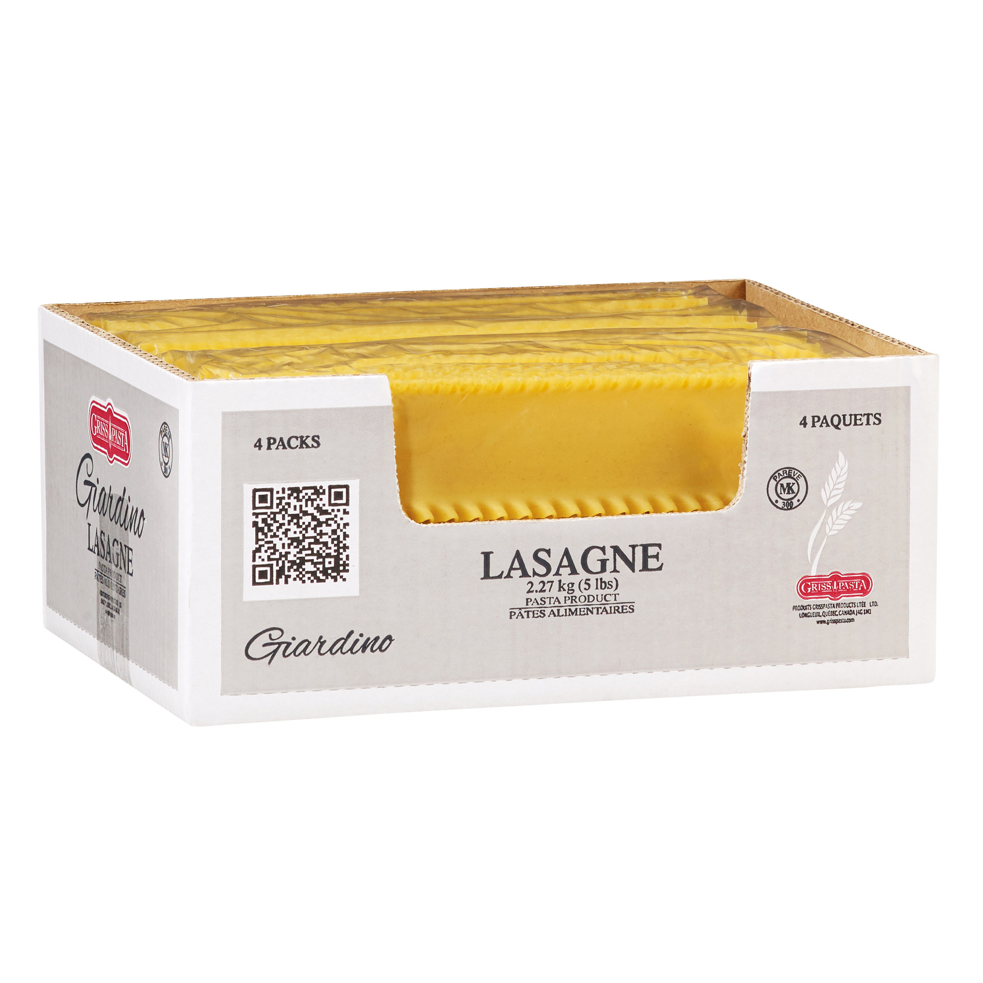 Griss Pasta Giardino Lasagna sheets, 2.27 kg