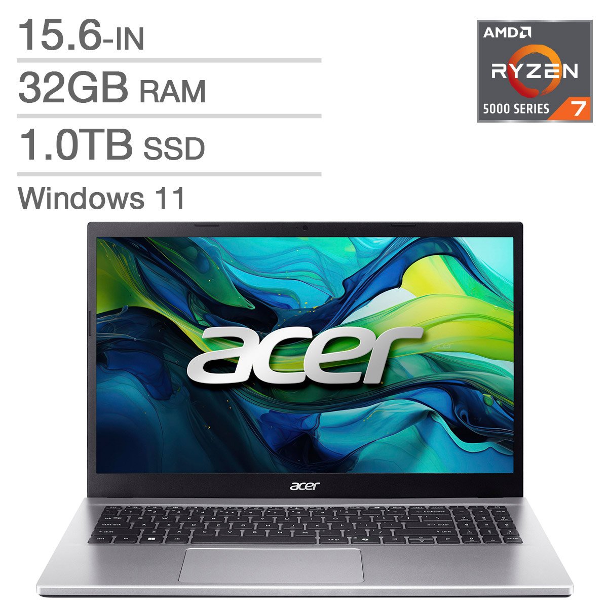 Acer Aspire Go 15.6-in Laptop, Ryzen 7 5825U– 32GB RAM, 1TB SSD