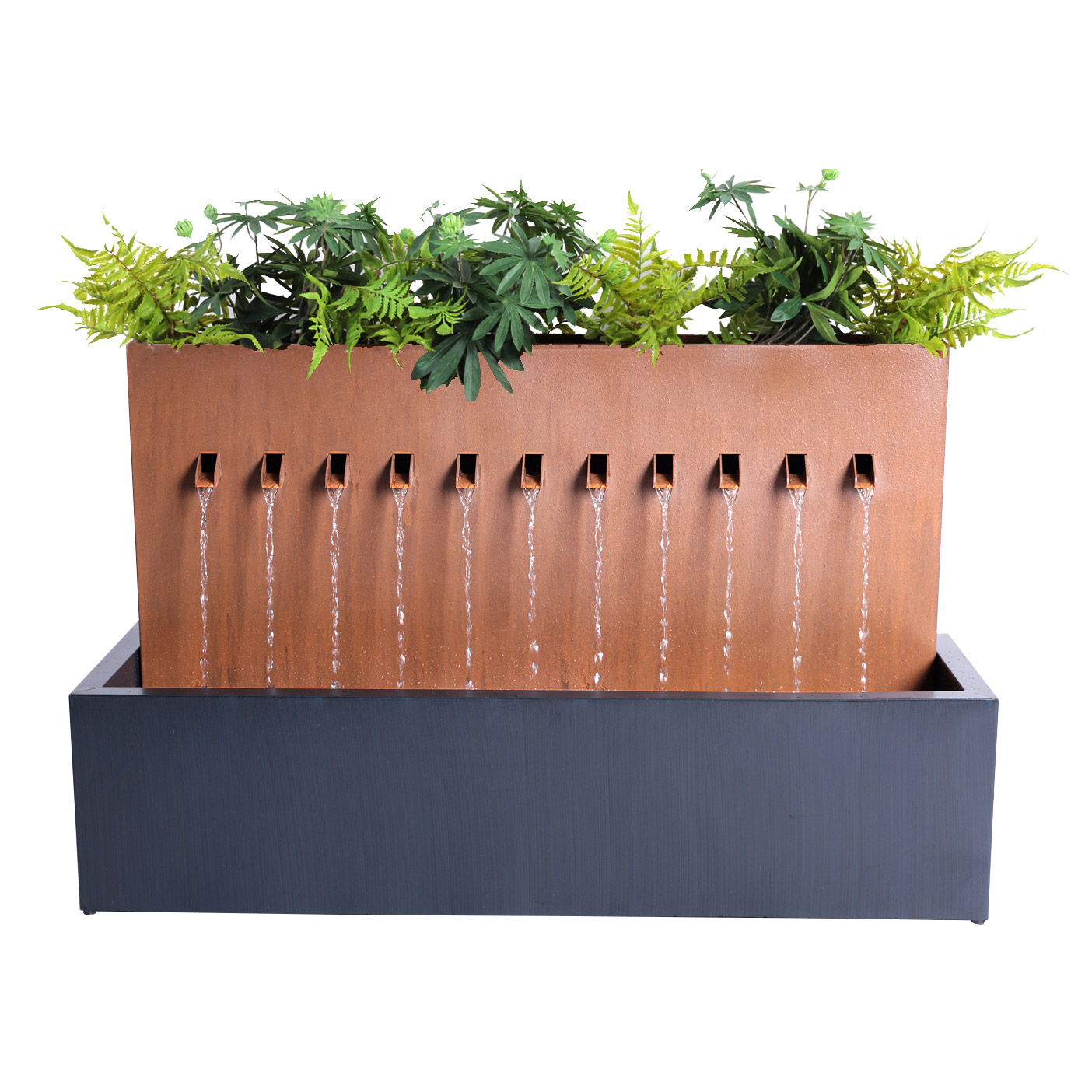 Fountain-Zinc Metal Rectangle with Planter