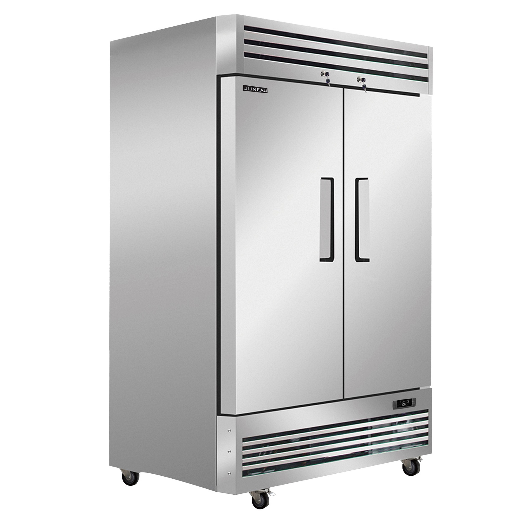 Juneau 54 in. 39.4 cu ft. Stainless Steel Commercial Reach-In Double Solid Door Freezer