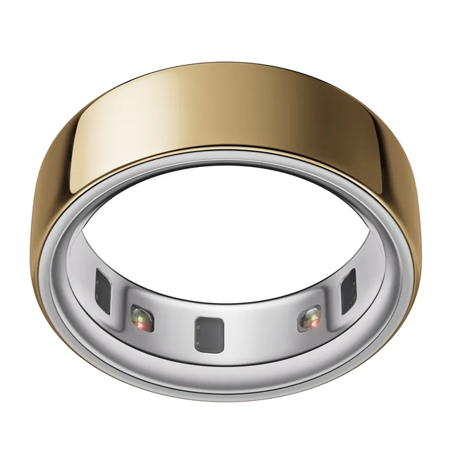 Oura Ring 4 Gold Smart Ring, Exclusive Bundle, Ring + Additional Charger Included, SIZE 8