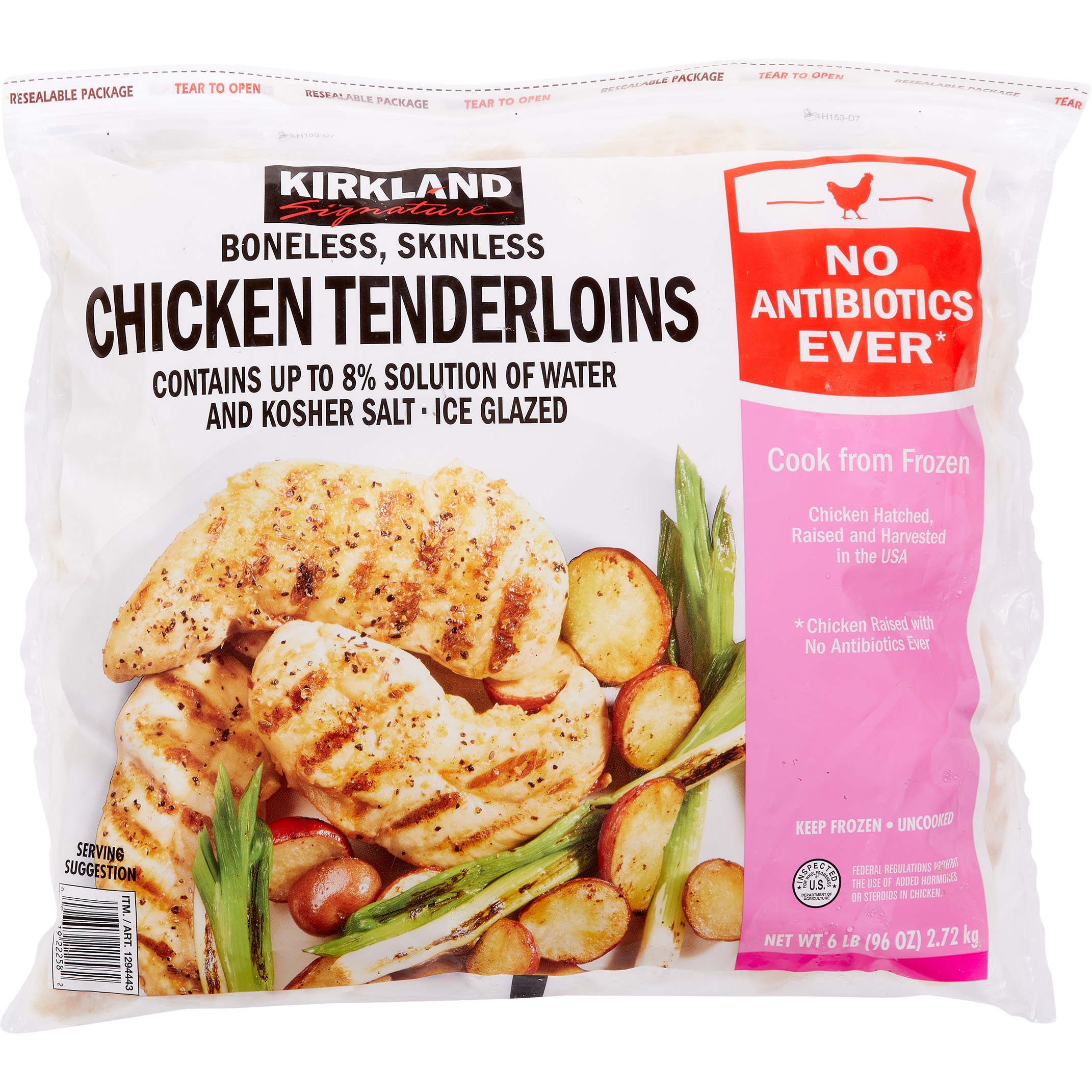 Kirkland Signature Chicken Tenderloins, Boneless Skinless, 6