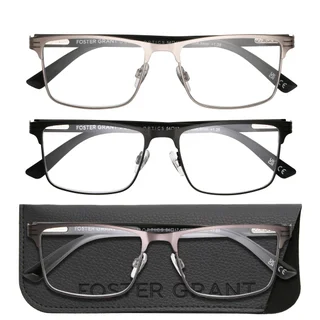 Design Optics by Foster Grant, +1.25, #668 Metal Square Reading Glasses, 3-pack