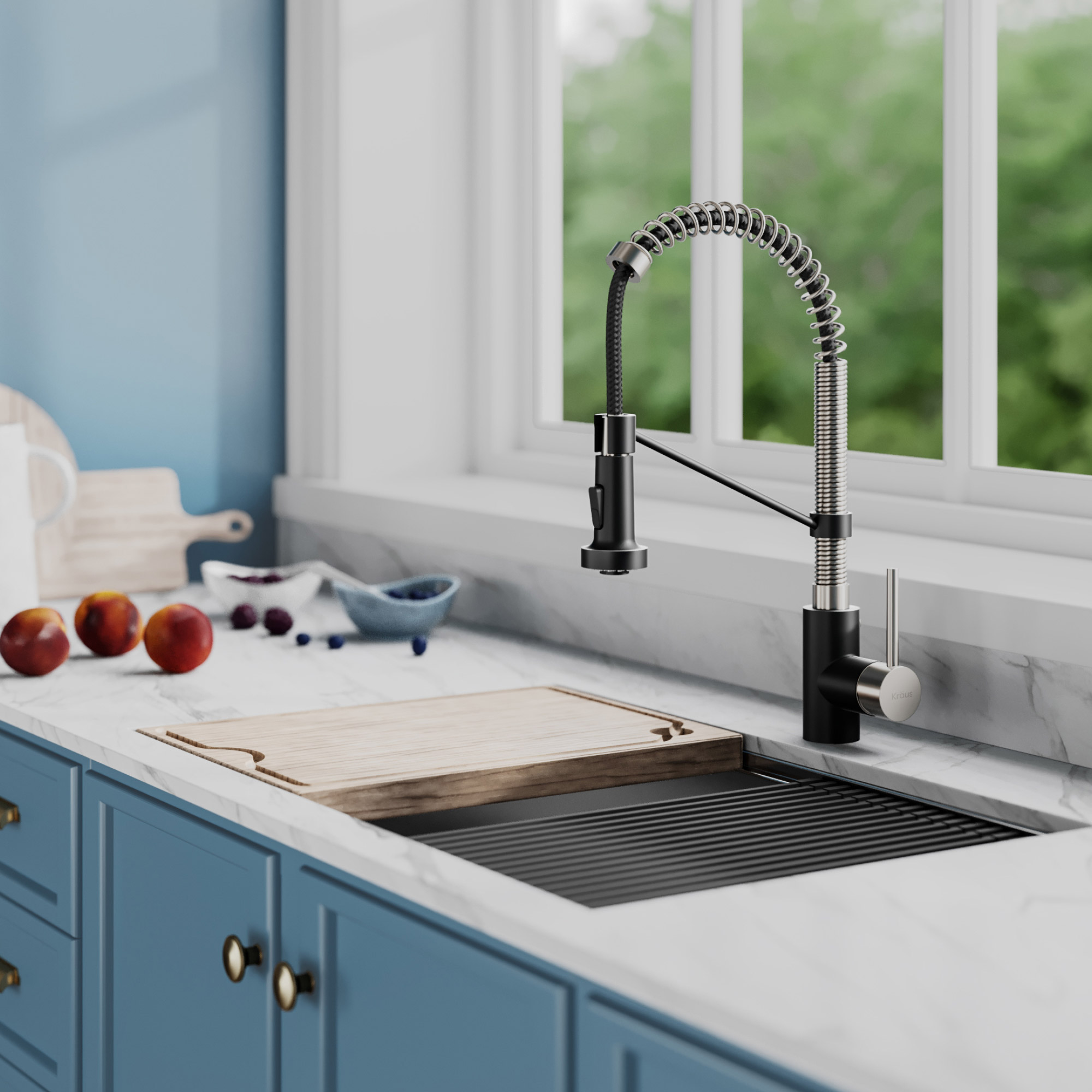 KRAUS Spot Free Bolden 18-in Pull-down Kitchen Faucet