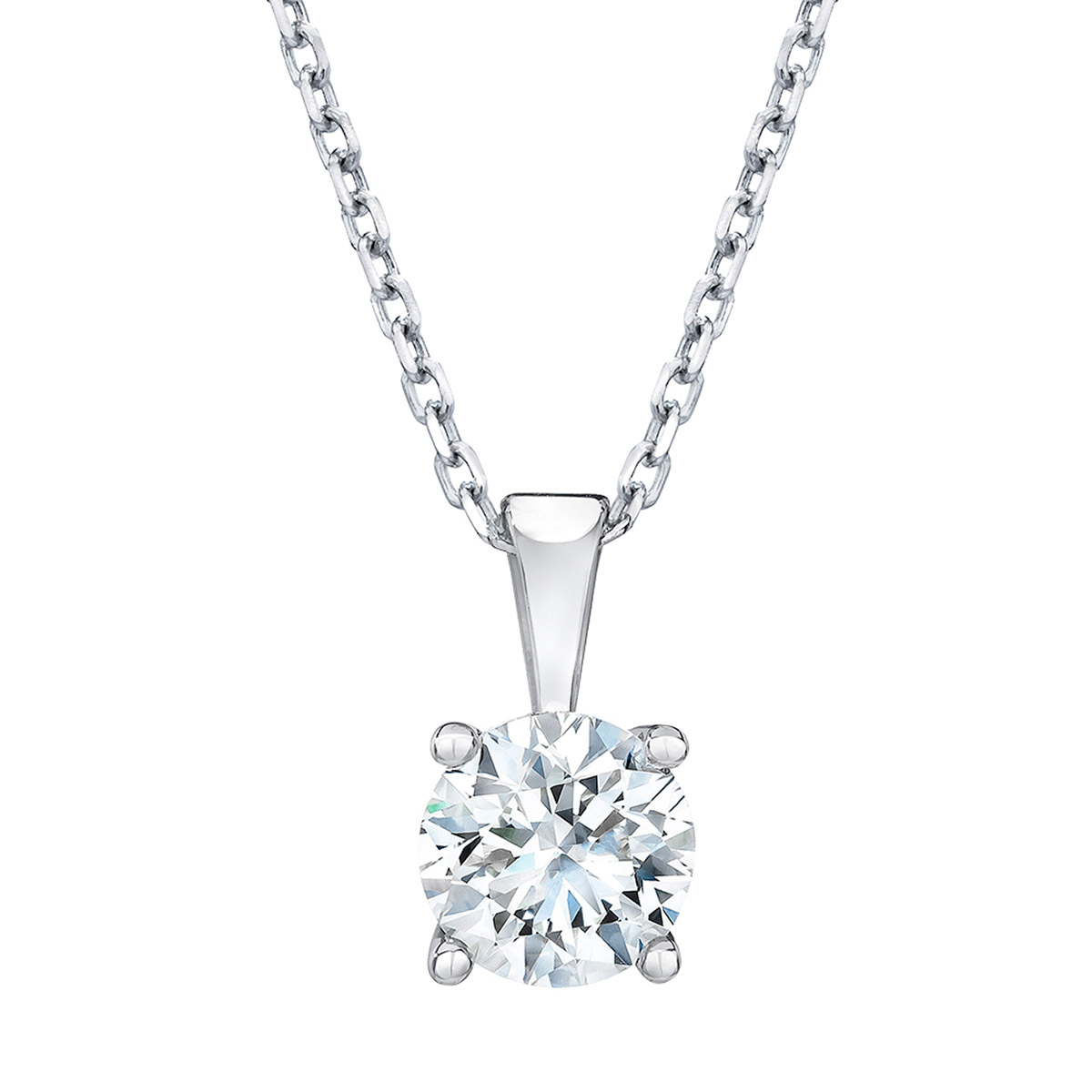 Round Brilliant Diamond Solitaire Pendant (0.90 ct)