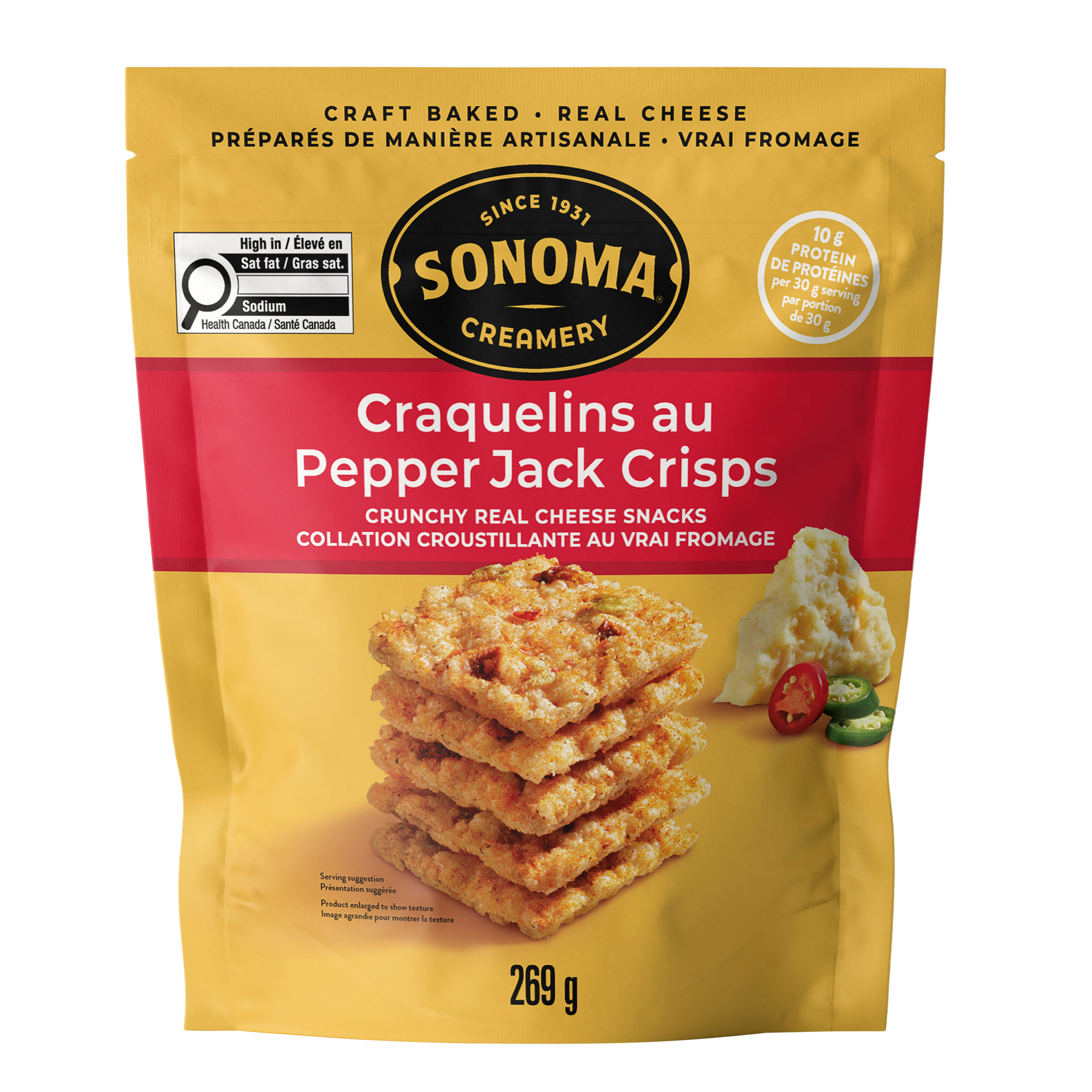 Sonoma Creamery Pepper Jack Cheese Crisps, 269 g