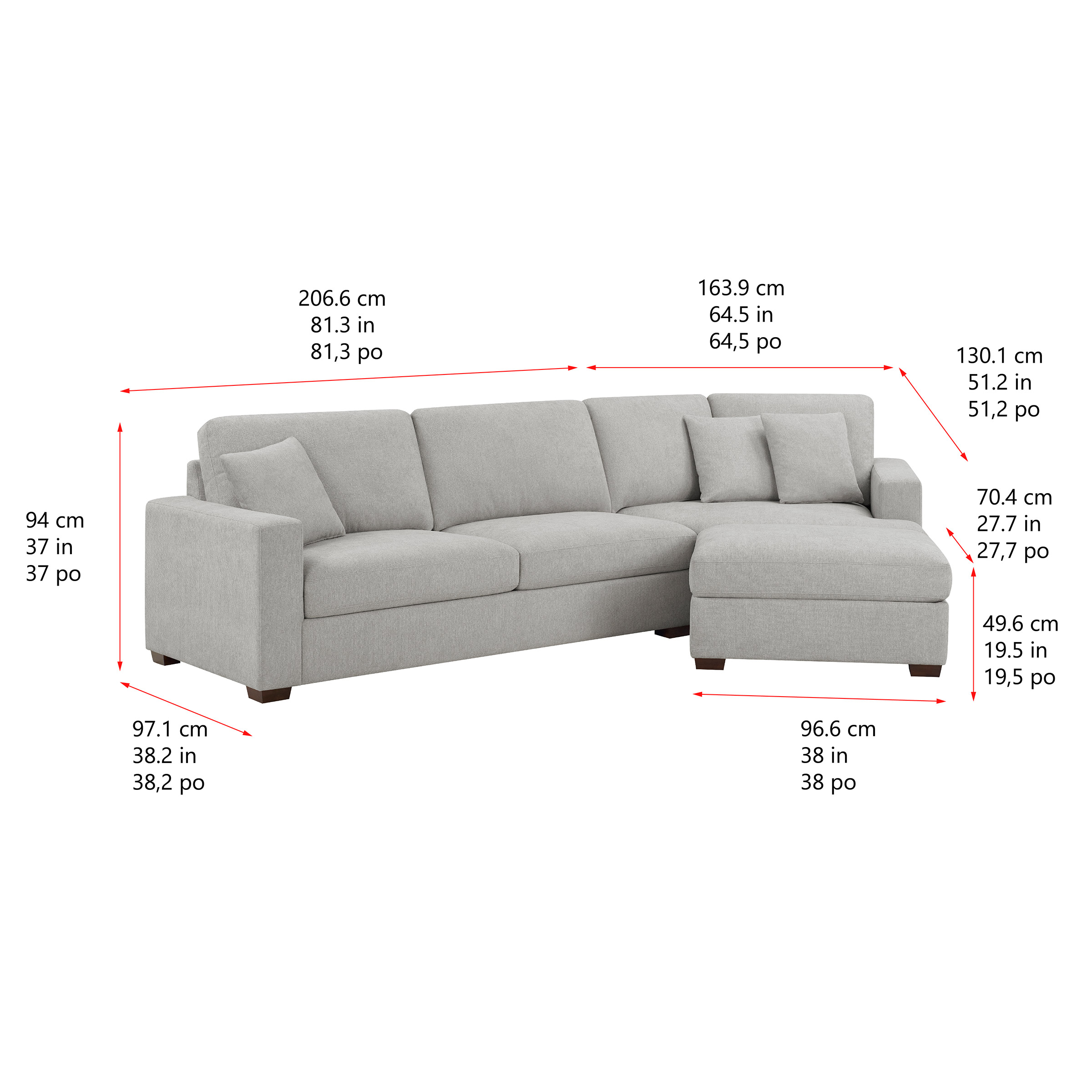 Thomasville Ezra Fabric Sectional with Ottoman | Costco