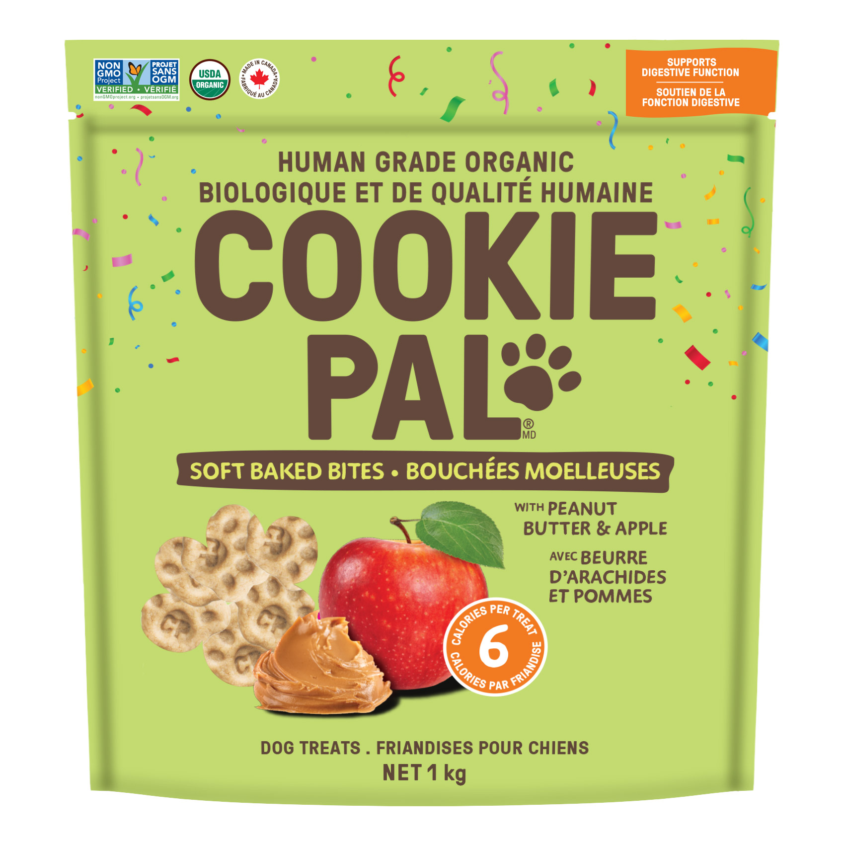 Cookie Pal Soft Baked Peanut Butter and Apple Bites Dog Treats, 1 kg 