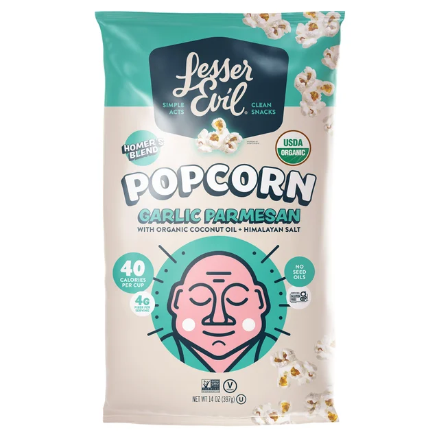ORGANIC POPCORN GARLIC PARMESAN 14 OZ (0.875 LB)