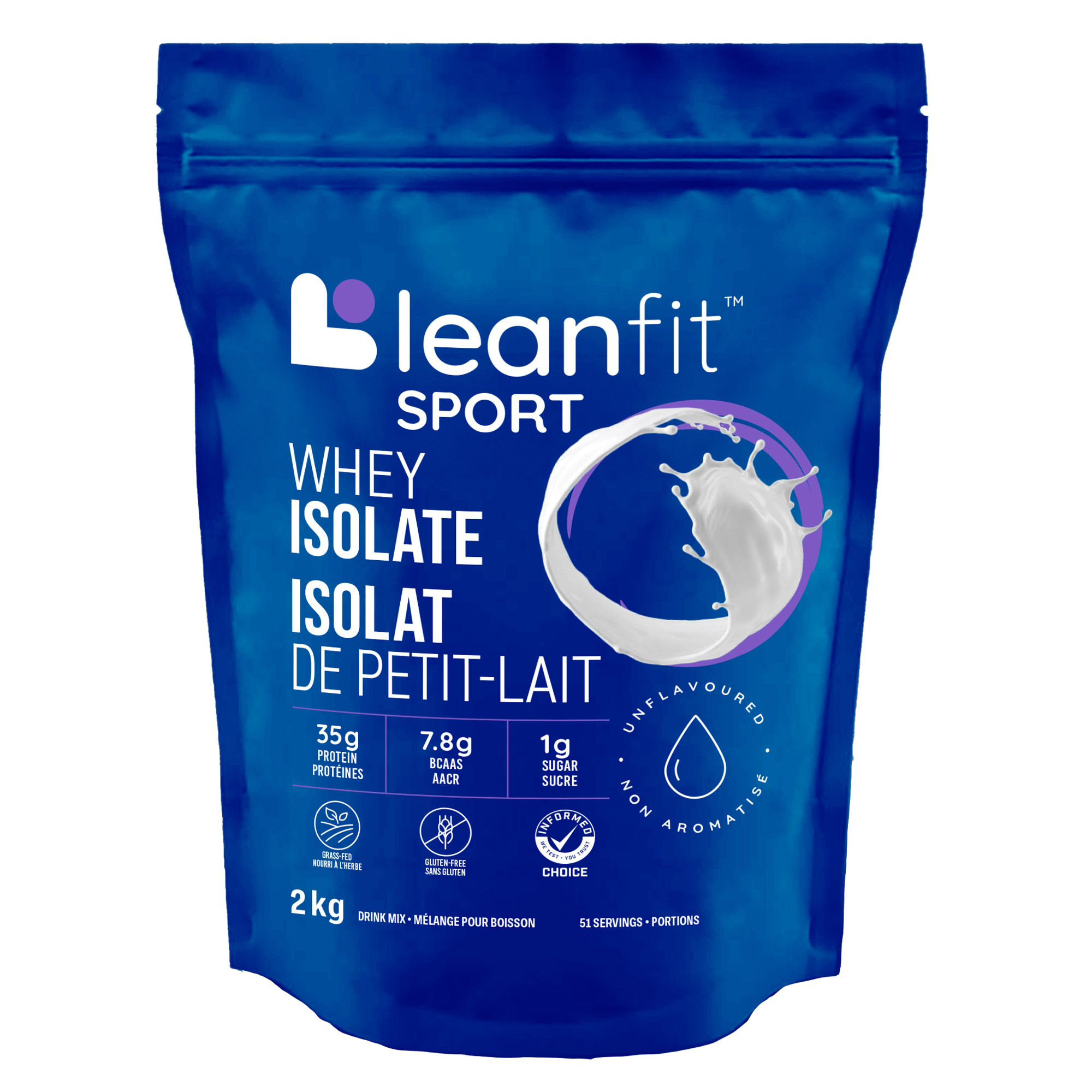 Leanfit Sport Whey Isolate, Unflavoured, 2 kg