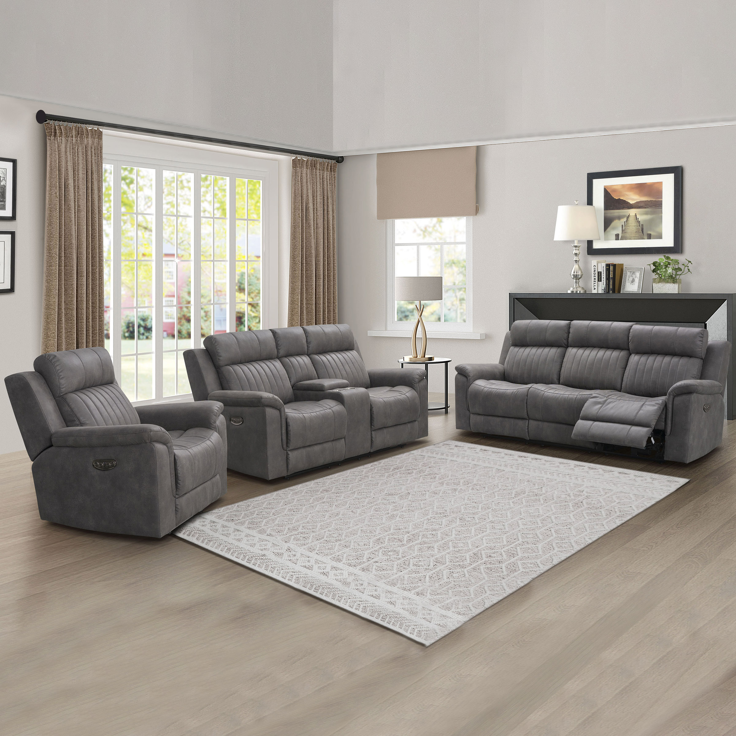 Garcelle 3-piece Fabric Power Reclining Set with Power Headrests