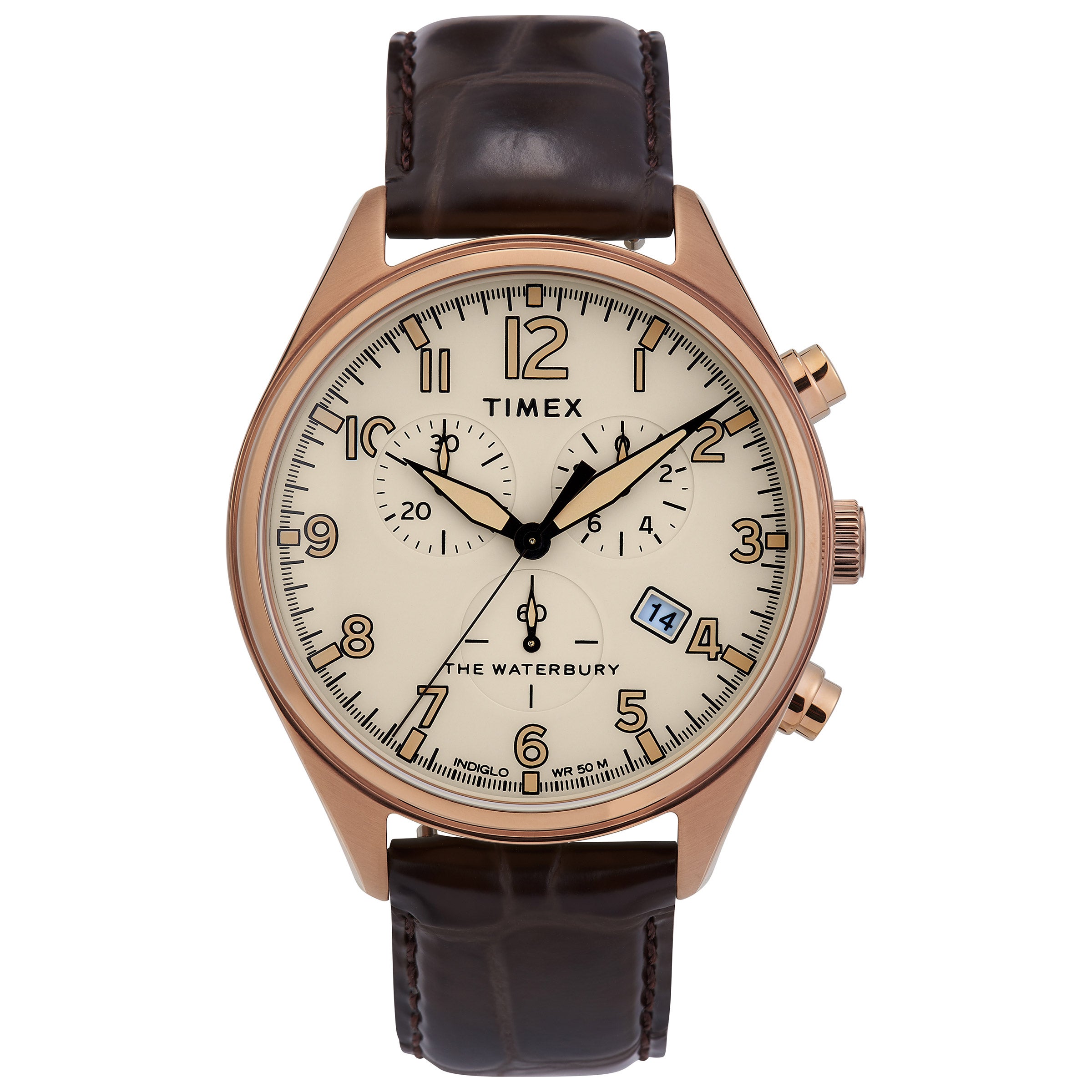 Timex Waterbury Traditional Chrono Tan Dial Men's Quartz Watch