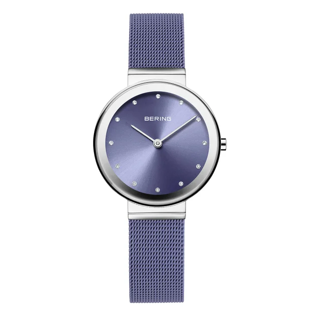 Bering Classic Stainless Steel Lavender Dial Women's Quartz Watch, 31mm