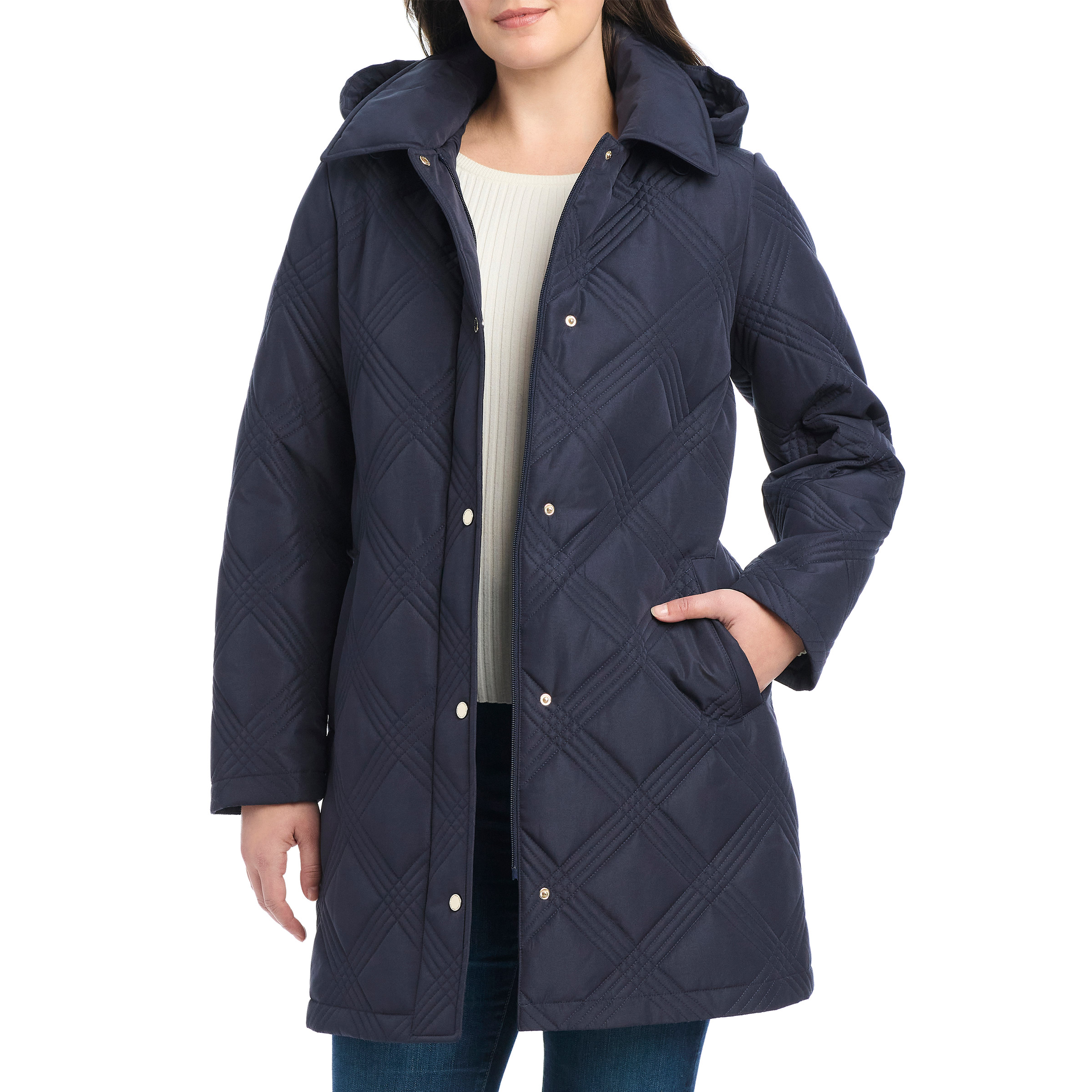 Jones New York Women's Belted Quilt Jacket