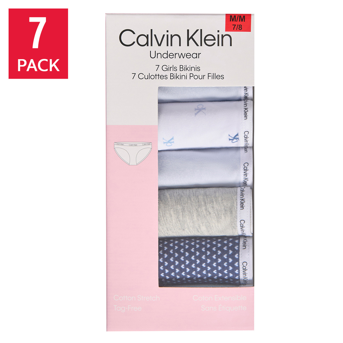 Calvin Klein Girls Bikini, 7-pack