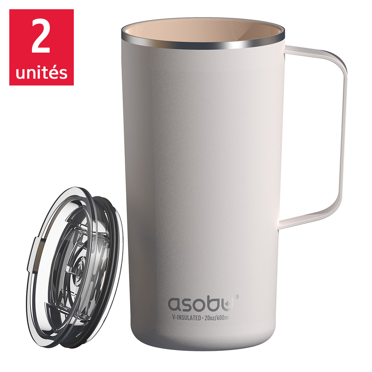 Asobu Ceramic 590 ml (20 oz) Mug, 2-pack | Costco