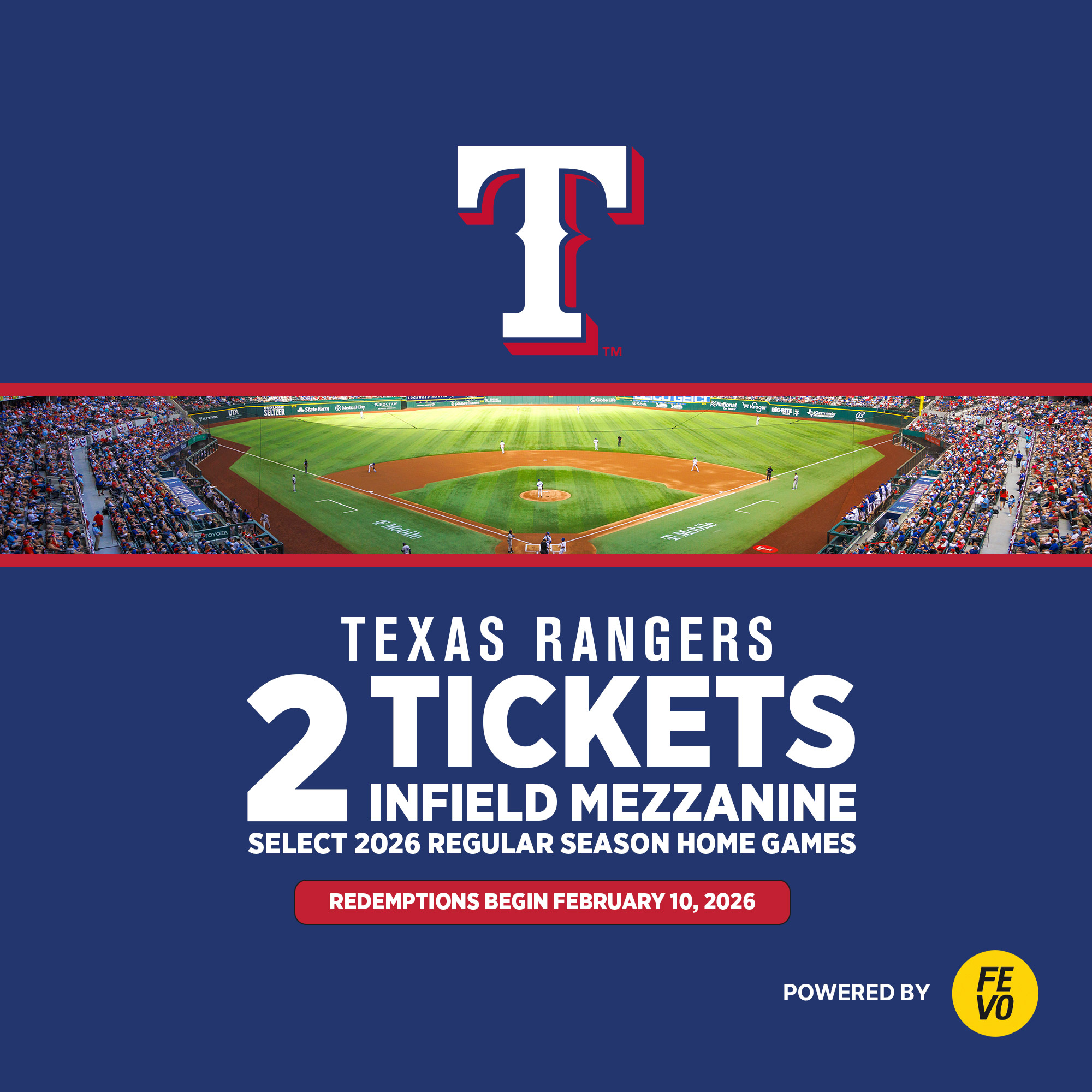 MLB Texas Rangers - Two Infield Mezzanine Tickets, eVoucher | Costco