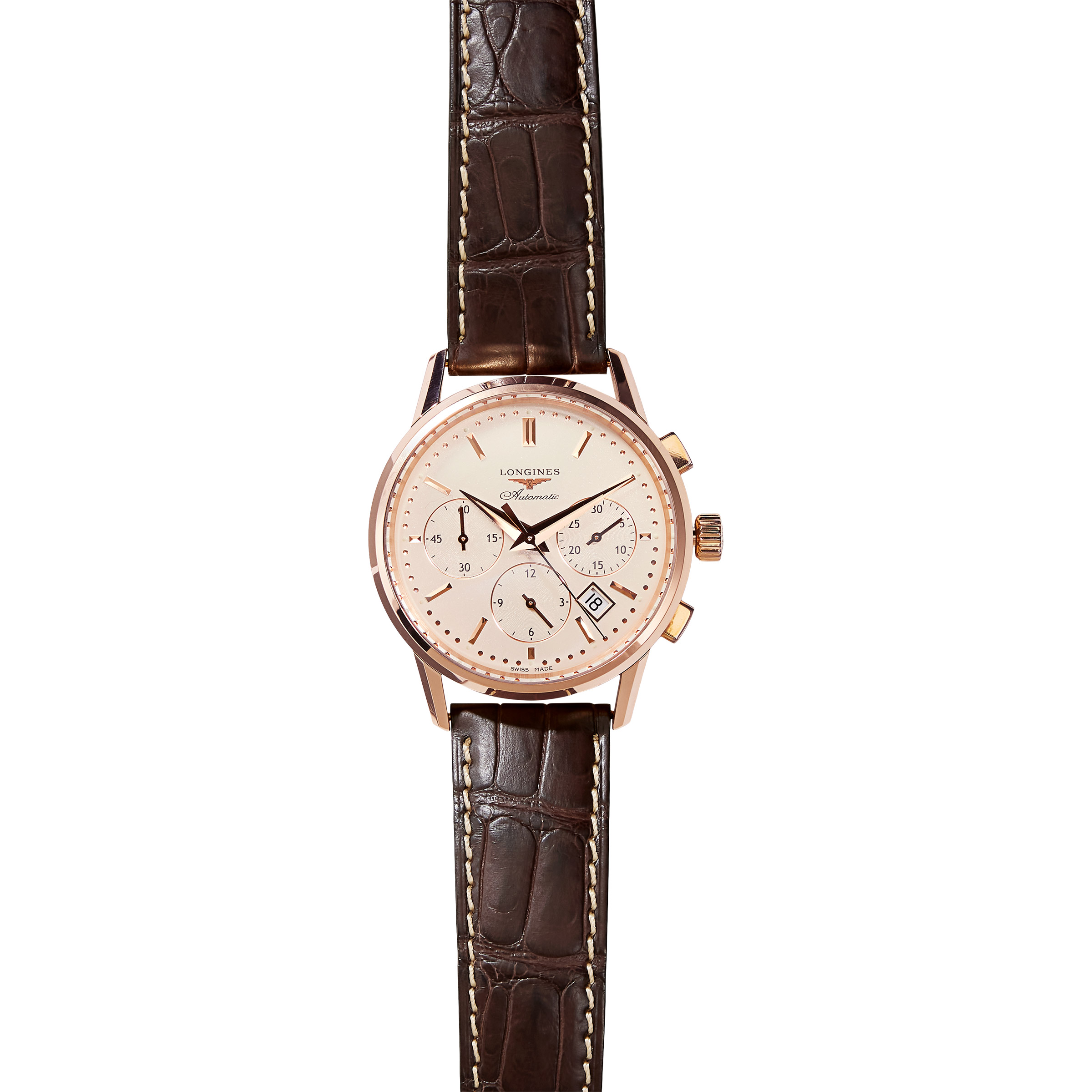 Longines Heritage 18k Rose Gold Case Men's Automatic Watch | Costco
