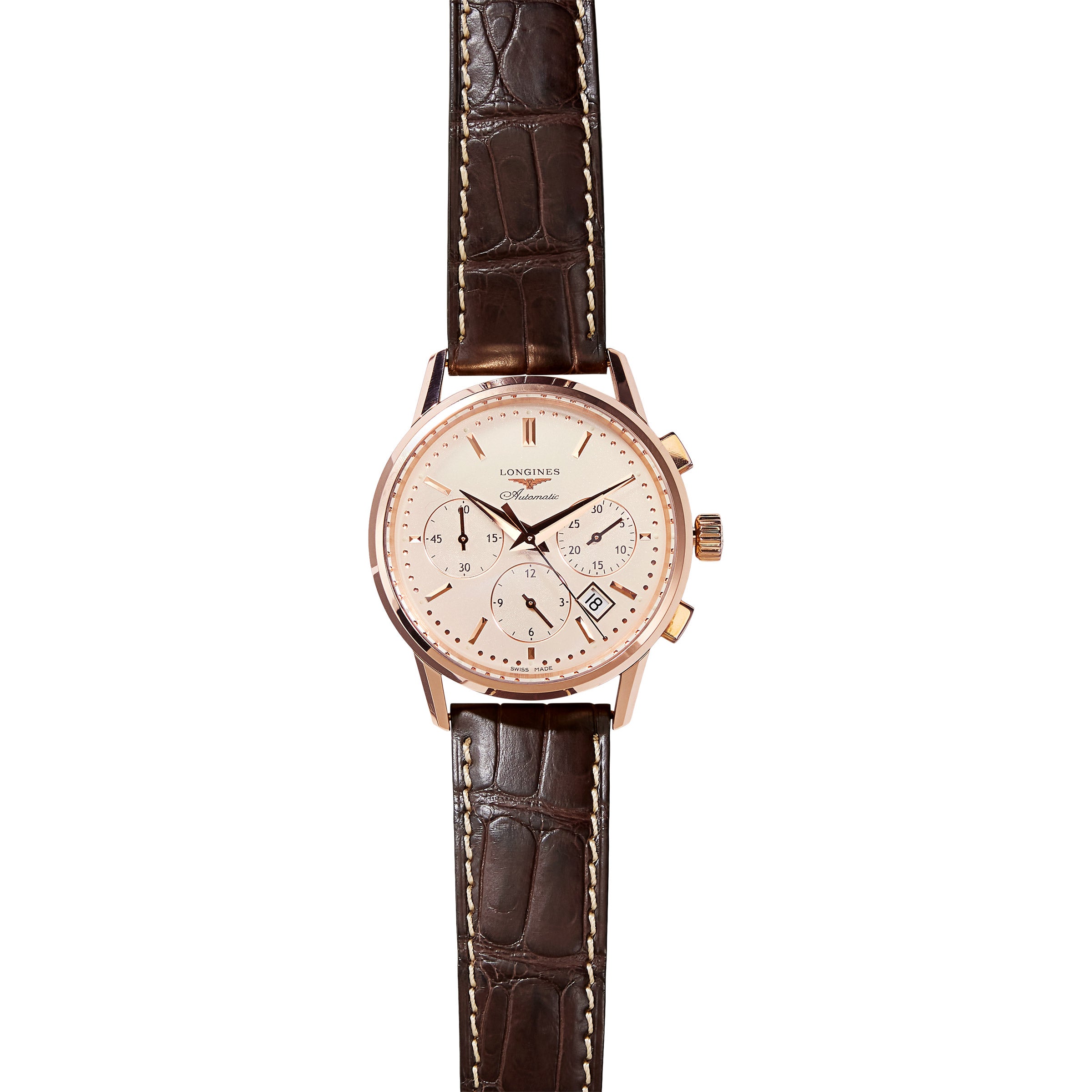 Longines Heritage 18k Rose Gold Case Men's Automatic Watch | Costco
