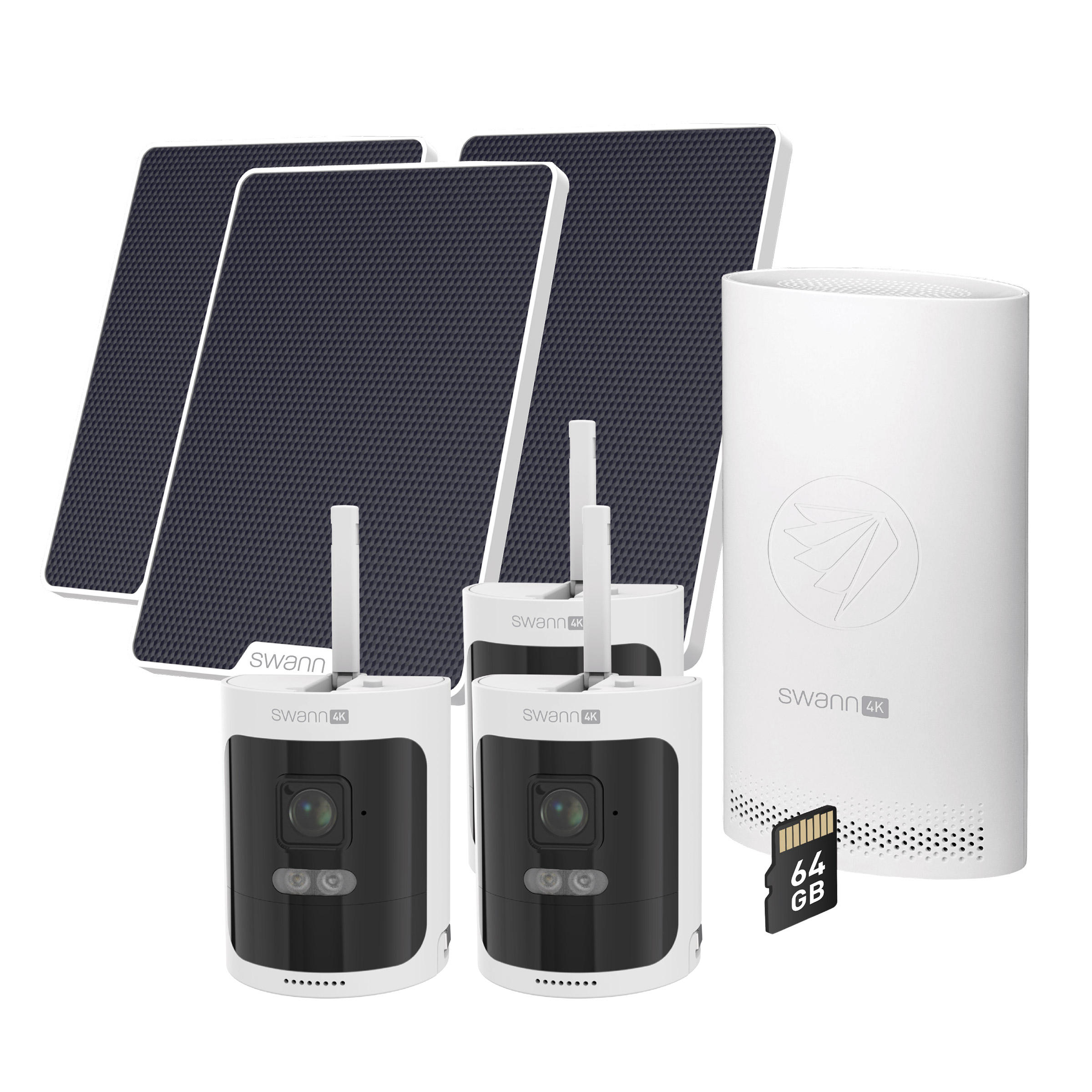 Swann AllSecure 4K NVW-800 3 Wireless Cameras and Solar Panels Security Kit