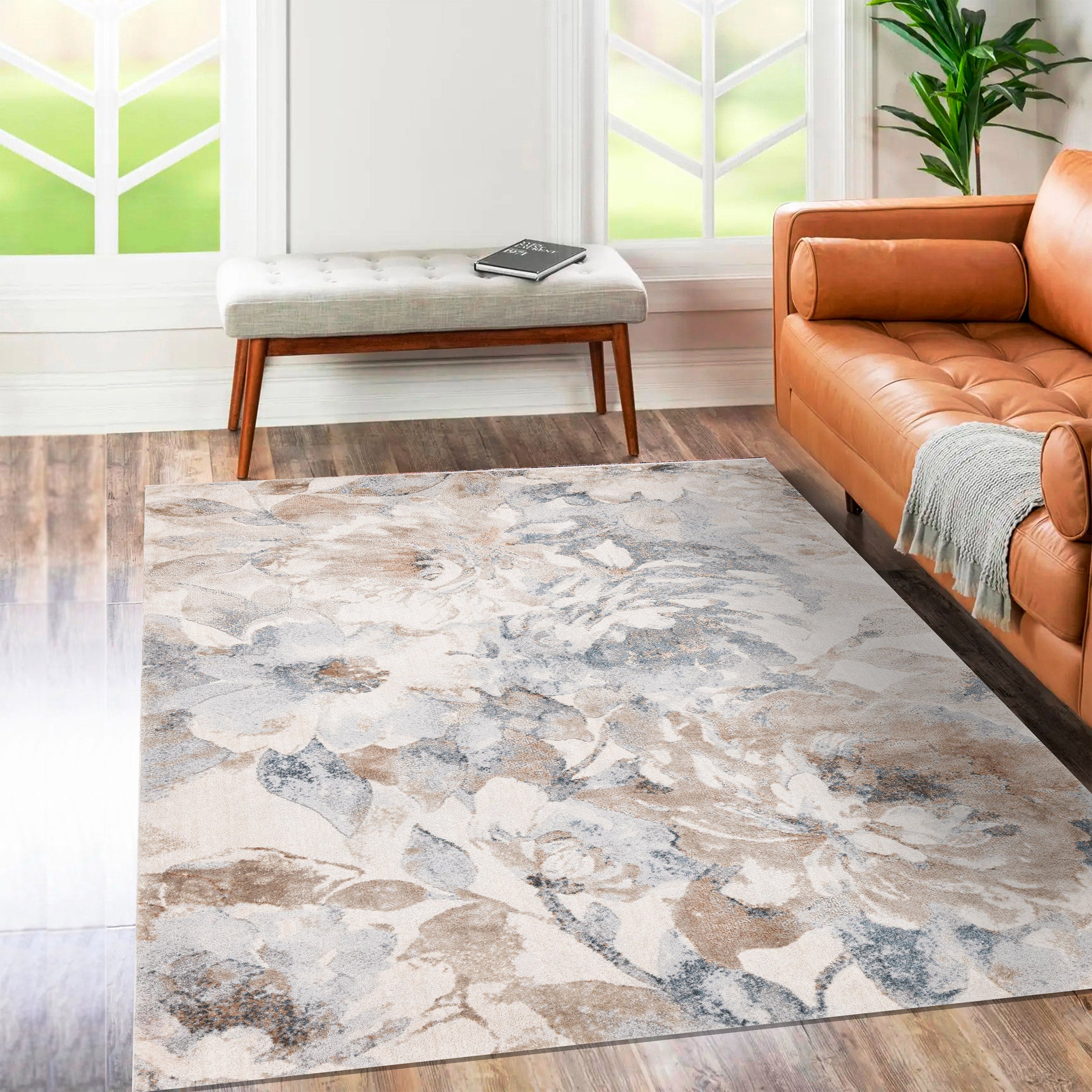 新品 KAYANTA RUG 120x160cm ACME FURNITURE Viana Jardin Collection Edena Indoor Area Rug | Costco