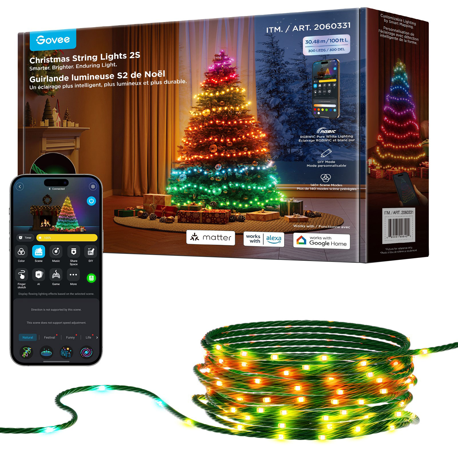 GOVEE 30.48 m (100 ft)  Christmas String Lights 2S