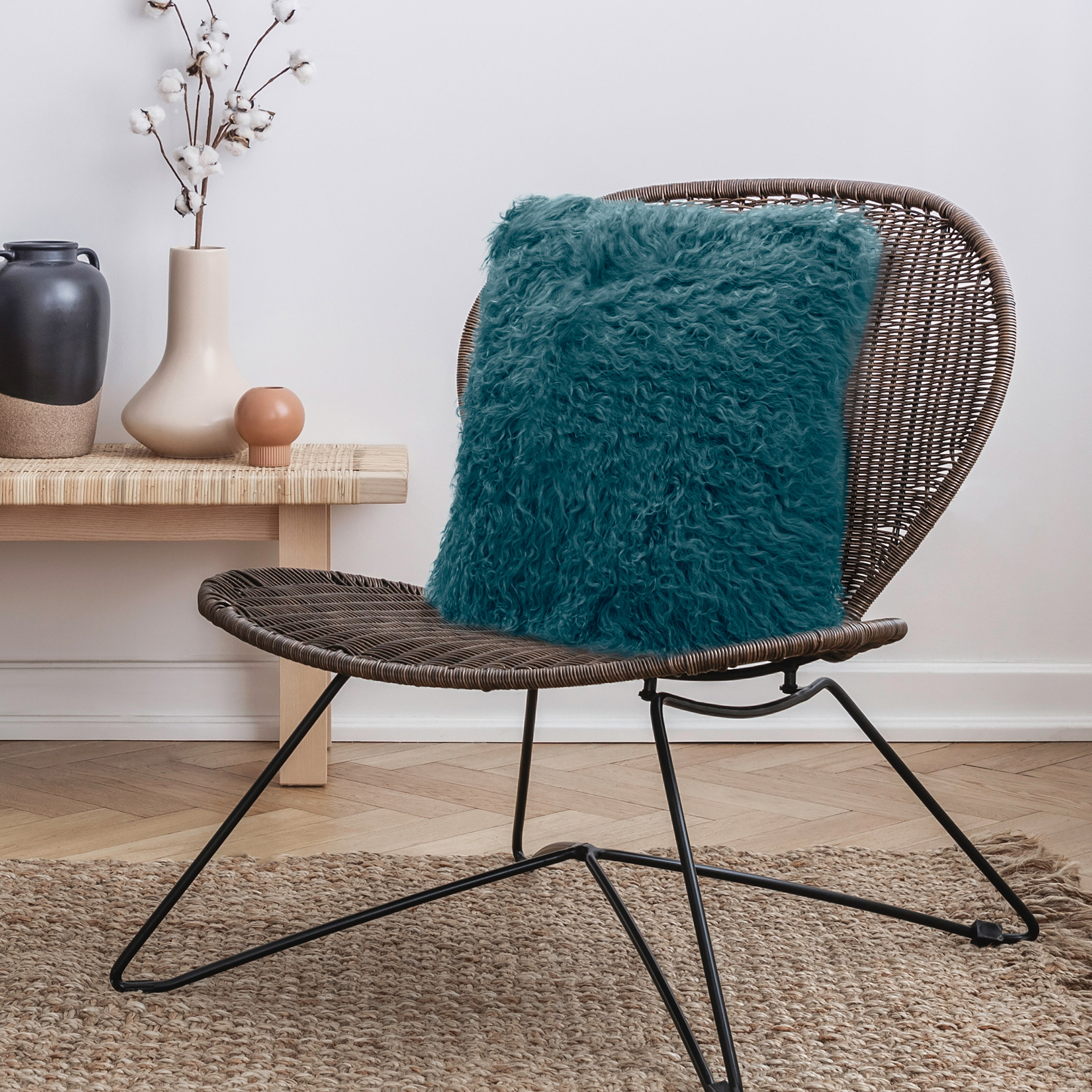 Mongolian Sheepskin Decorative Cushion